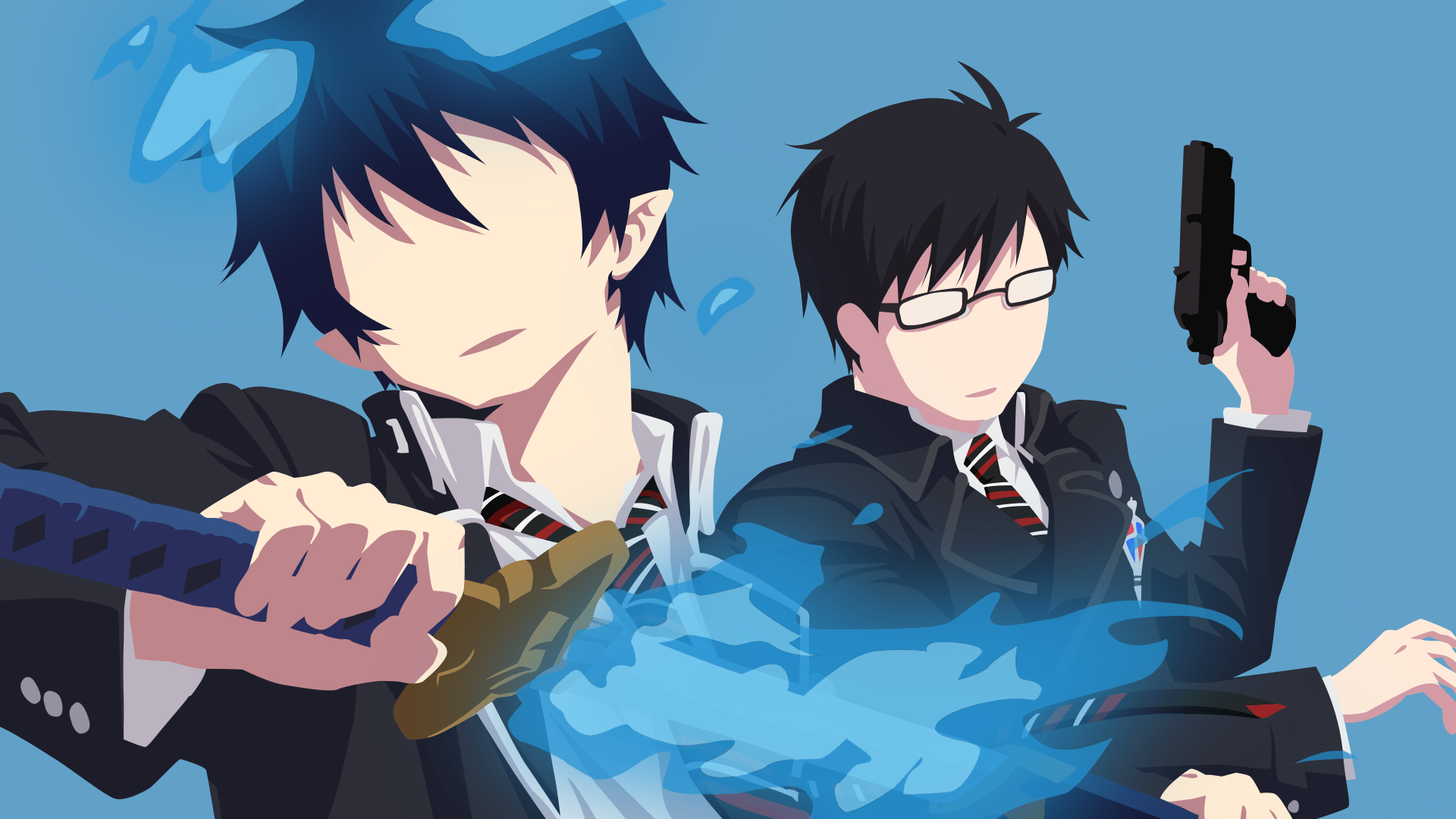 Blue Exorcist Minimalist Wallpapers Top Free Blue Exorcist Minimalist