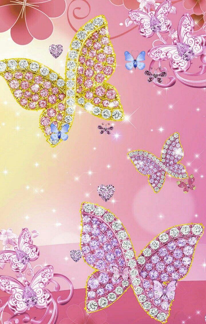 Pink Glitter Butterfly Wallpapers Top Free Pink Glitter Butterfly