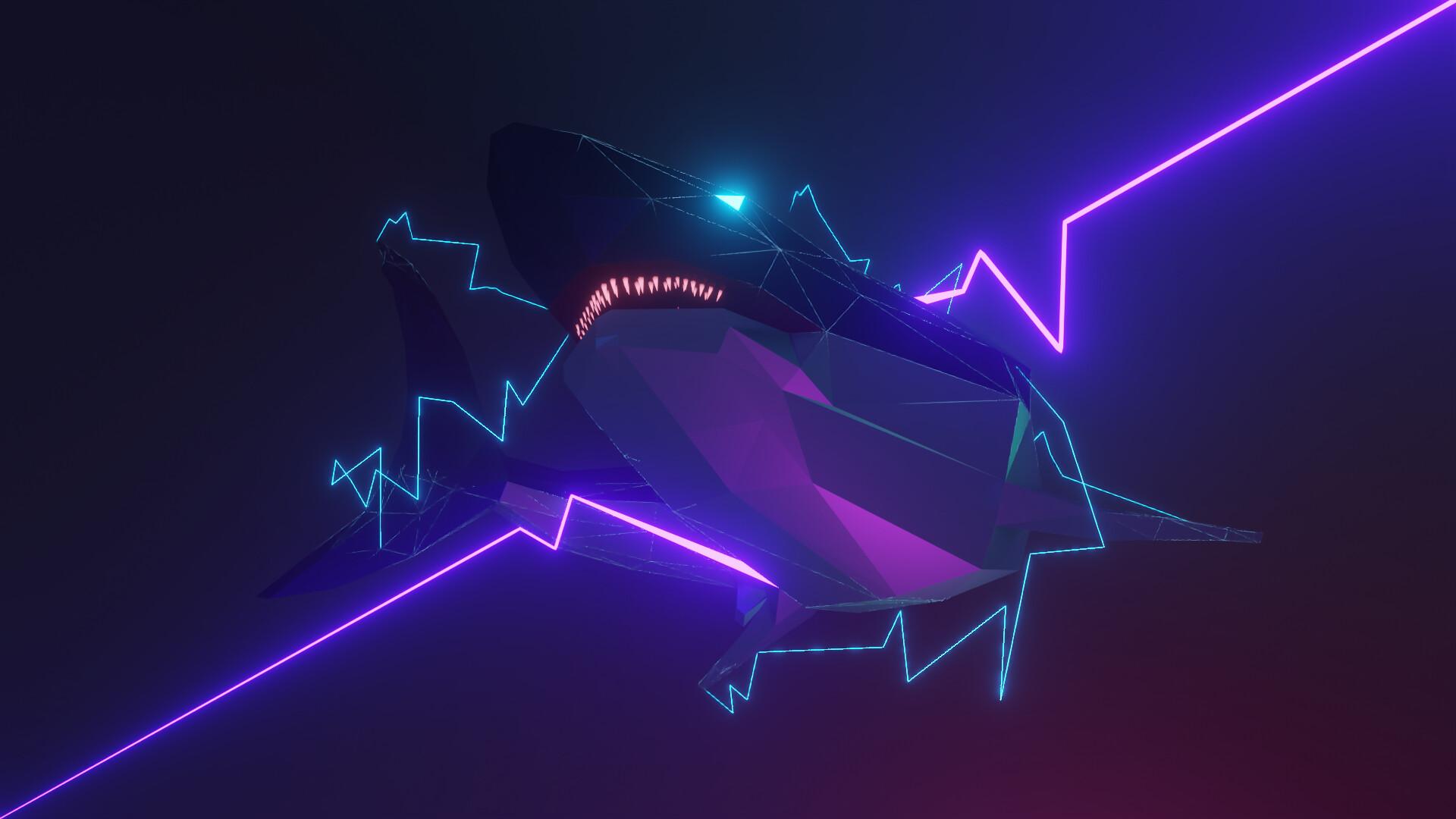 Neon Shark Wallpapers Top Free Neon Shark Backgrounds WallpaperAccess