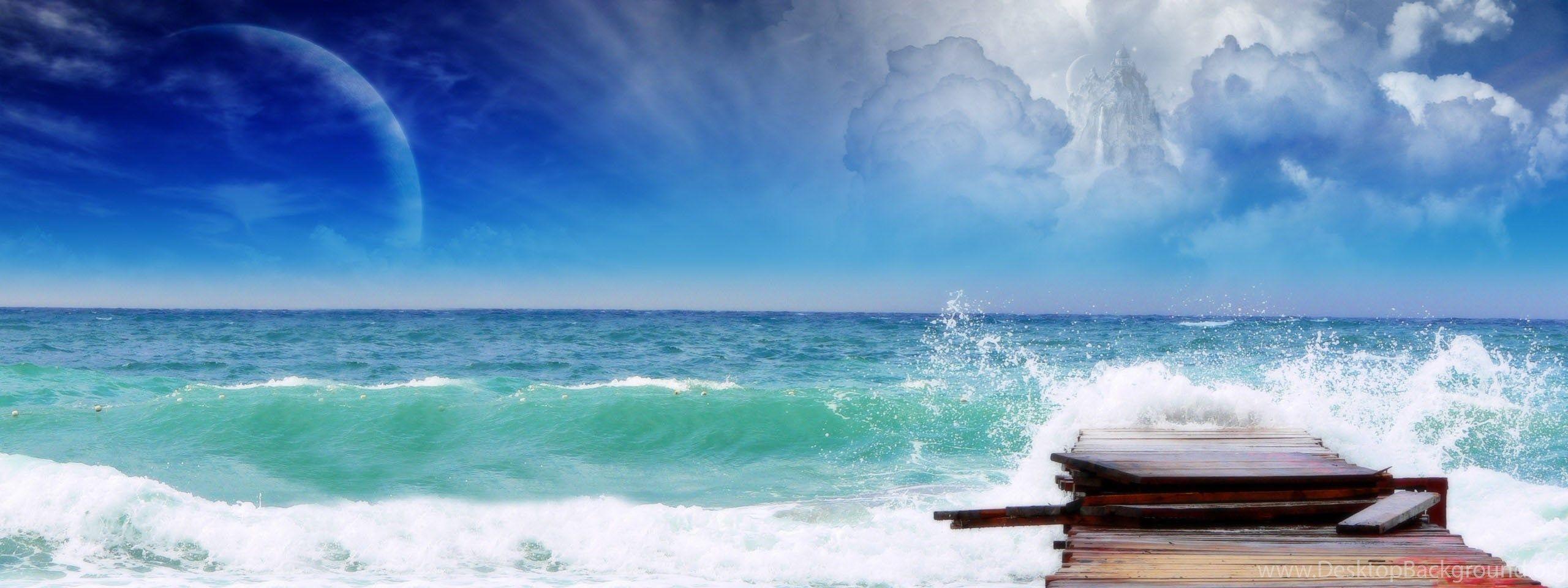 Widescreen Dual Monitor Beach Wallpapers Top Free Widescreen Dual