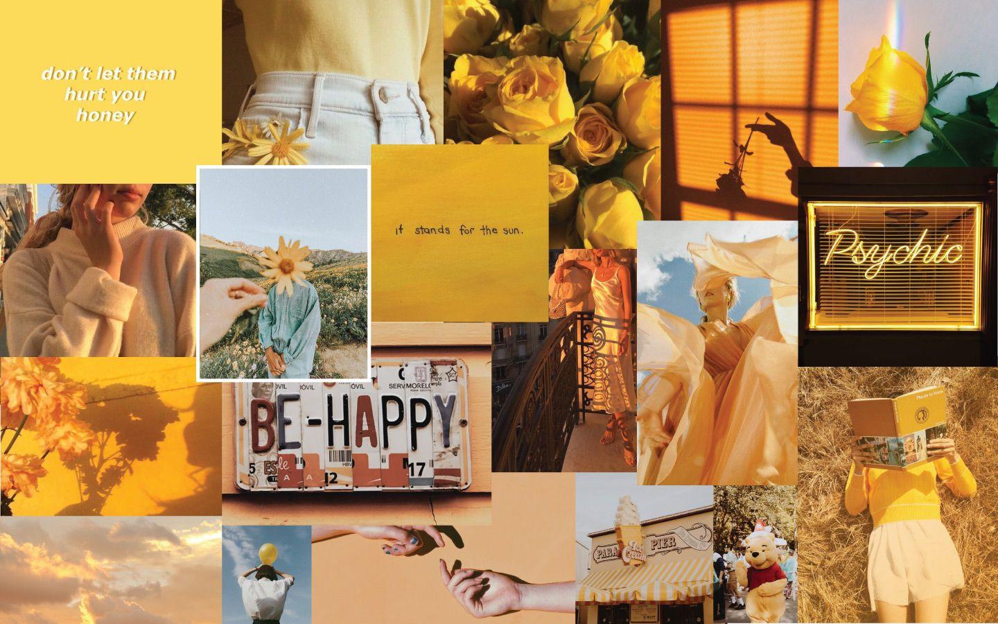 Collage Aesthetic Yellow Laptop Wallpapers Top Free Collage Aesthetic