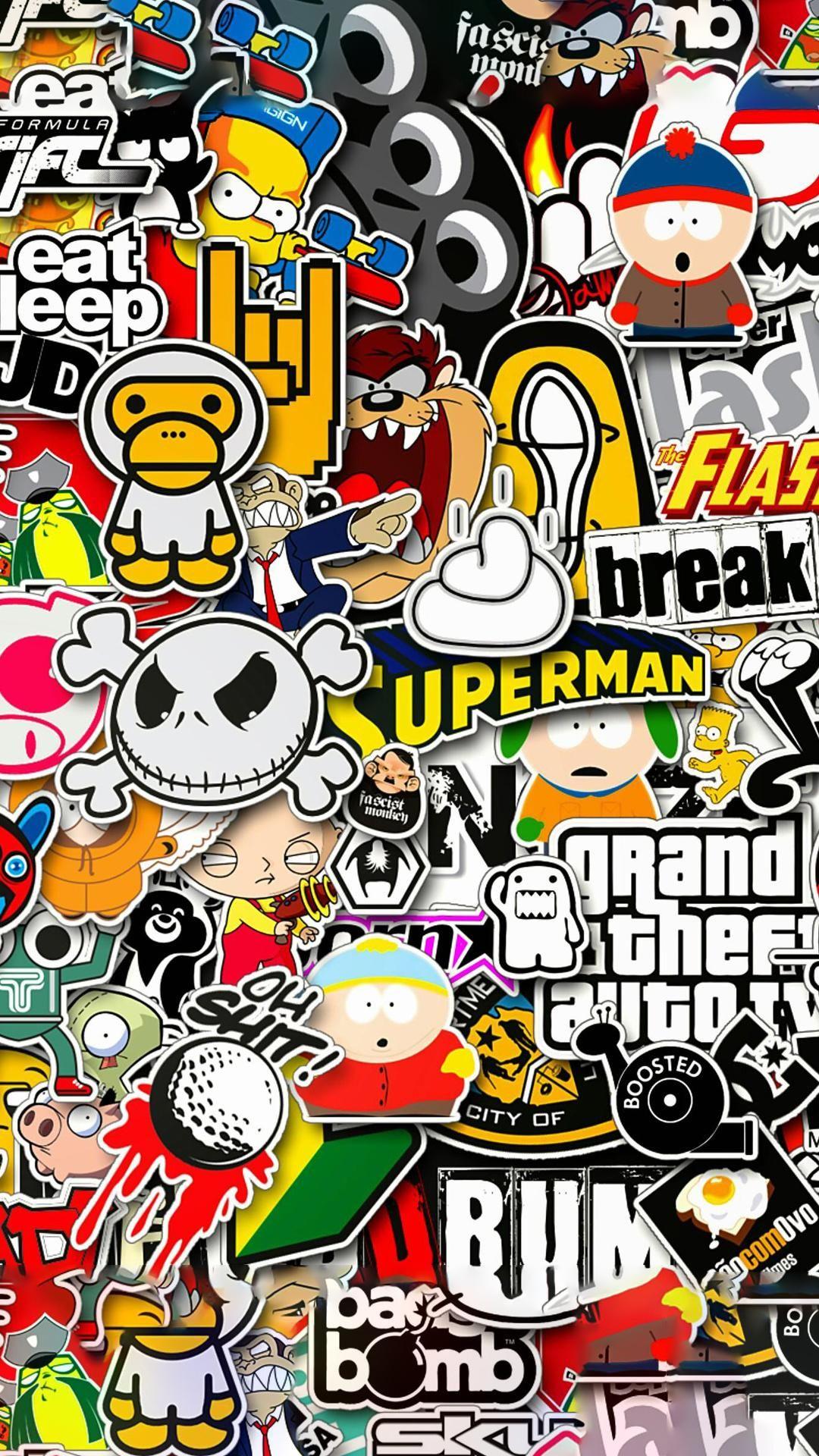 Cartoon Stickers Wallpapers Top Free Cartoon Stickers Backgrounds