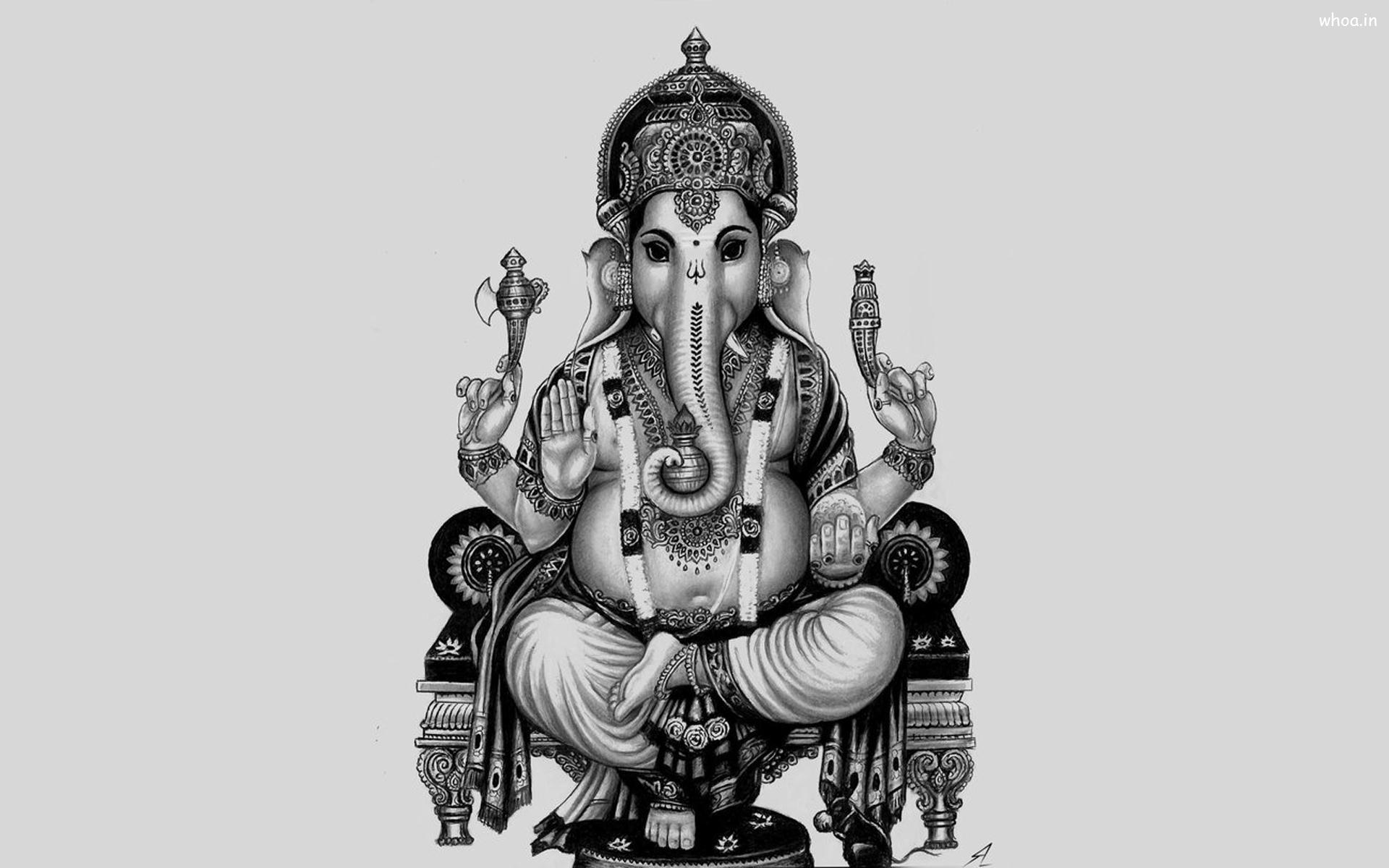 Ganesh Black and White Wallpapers Top Free Ganesh Black and White Backgrounds WallpaperAccess