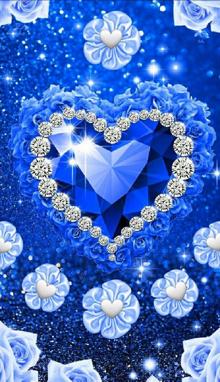 Blue Diamond Heart Wallpapers Top Free Blue Diamond Heart Backgrounds
