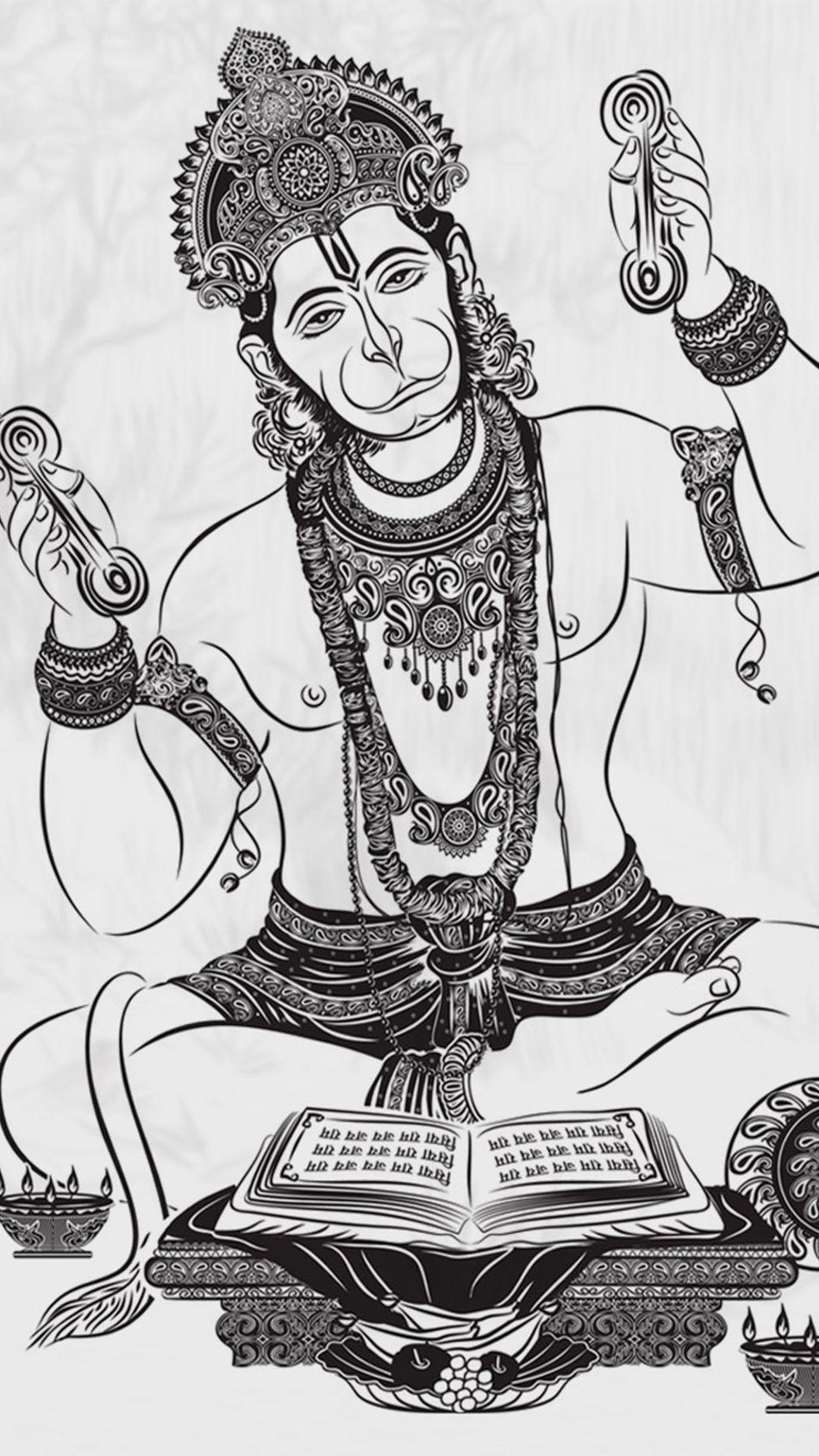 Lord Hanuman Black and White HD Wallpapers Top Free Lord Hanuman