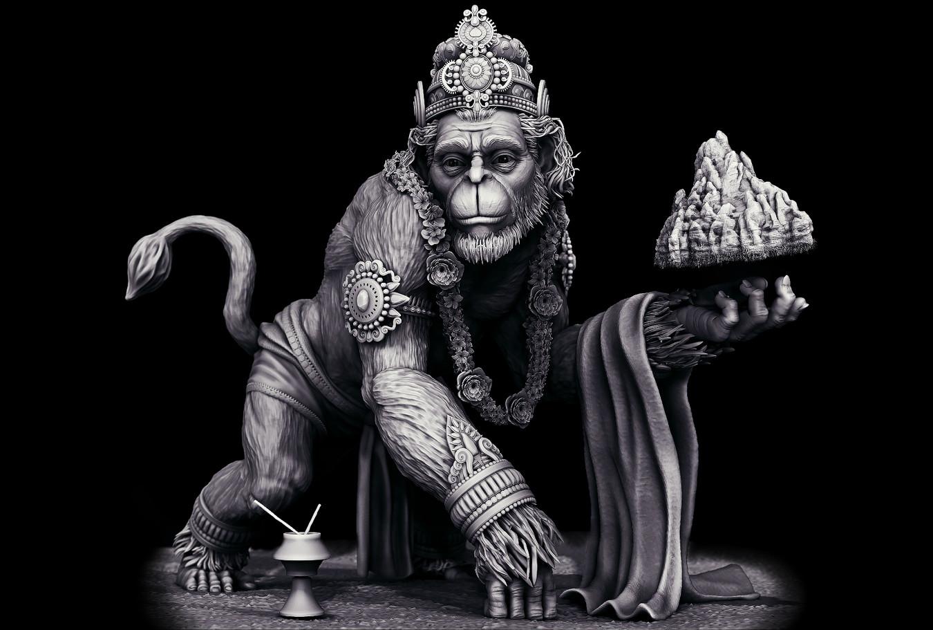 Lord Hanuman Black and White HD Wallpapers Top Free Lord Hanuman