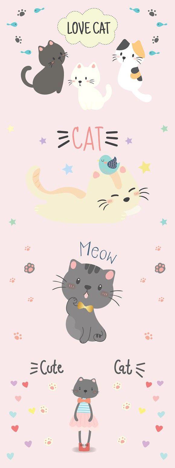 Cute Cartoon Cat iPhone Wallpapers Top Free Cute Cartoon Cat iPhone