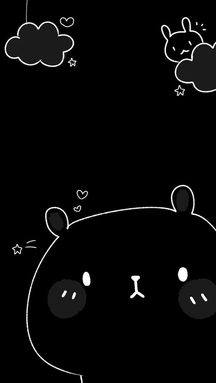 Black and White Kawaii Wallpapers Top Free Black and White Kawaii