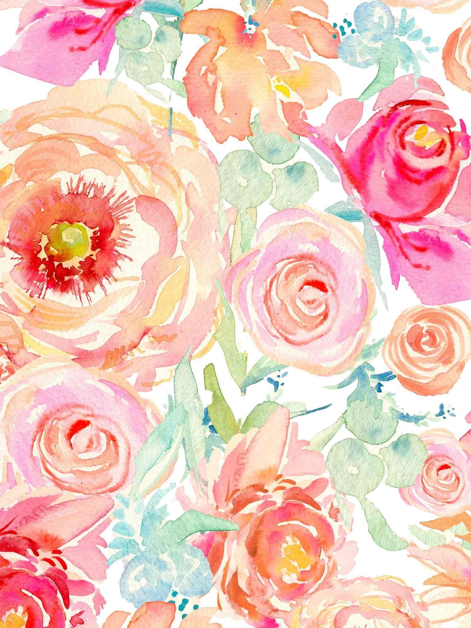 Watercolor Flower iPhone Wallpapers Top Free Watercolor Flower iPhone