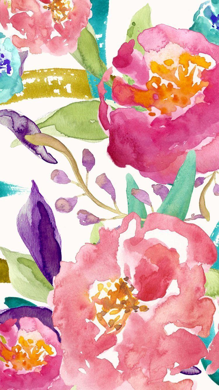 Watercolor Flower iPhone Wallpapers Top Free Watercolor Flower iPhone