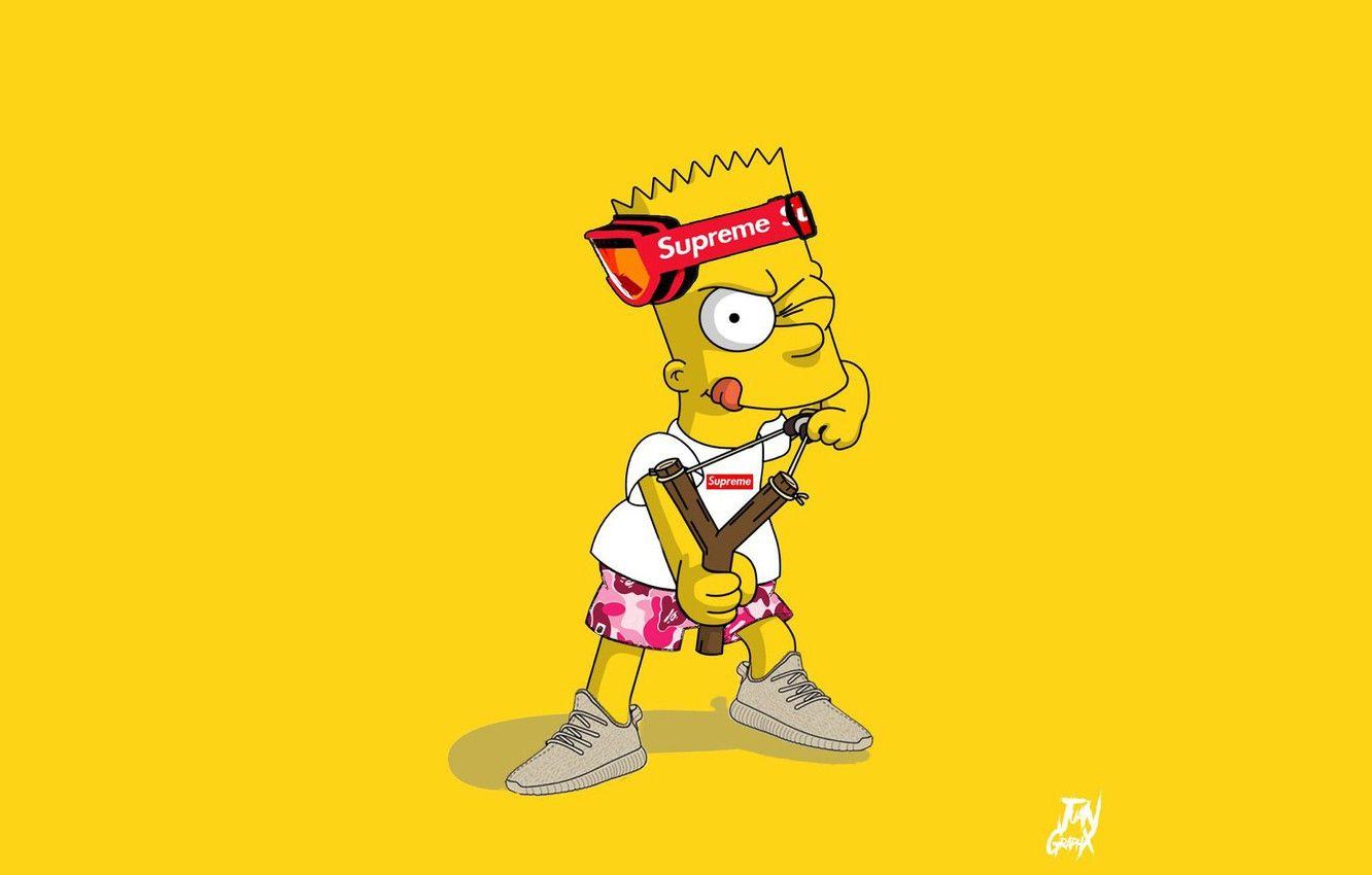 Supreme Wallpaper Black Bart Simpson Manuk Wall