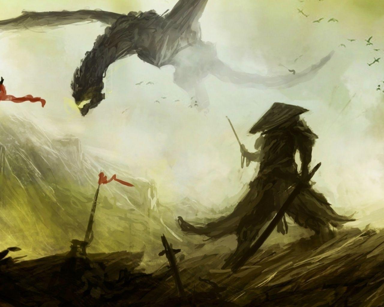 Japanese Samurai vs Dragon Wallpapers Top Free Japanese Samurai vs