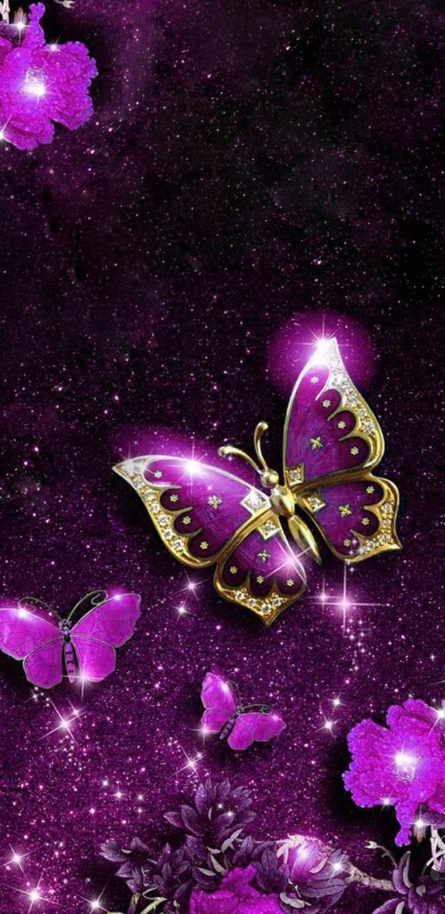 Purple Glitter Butterfly Wallpapers Top Free Purple Glitter Butterfly Backgrounds