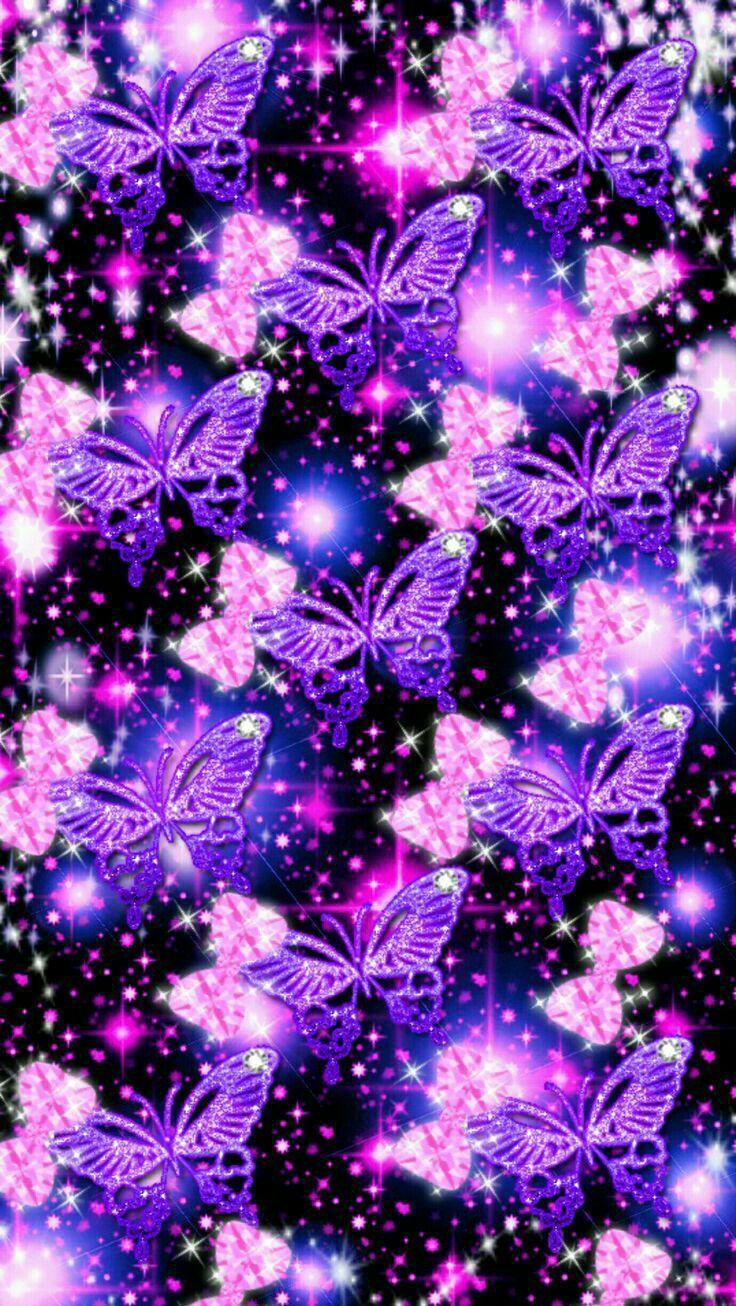 Purple Glitter Butterfly Wallpapers Top Free Purple Glitter Butterfly Backgrounds
