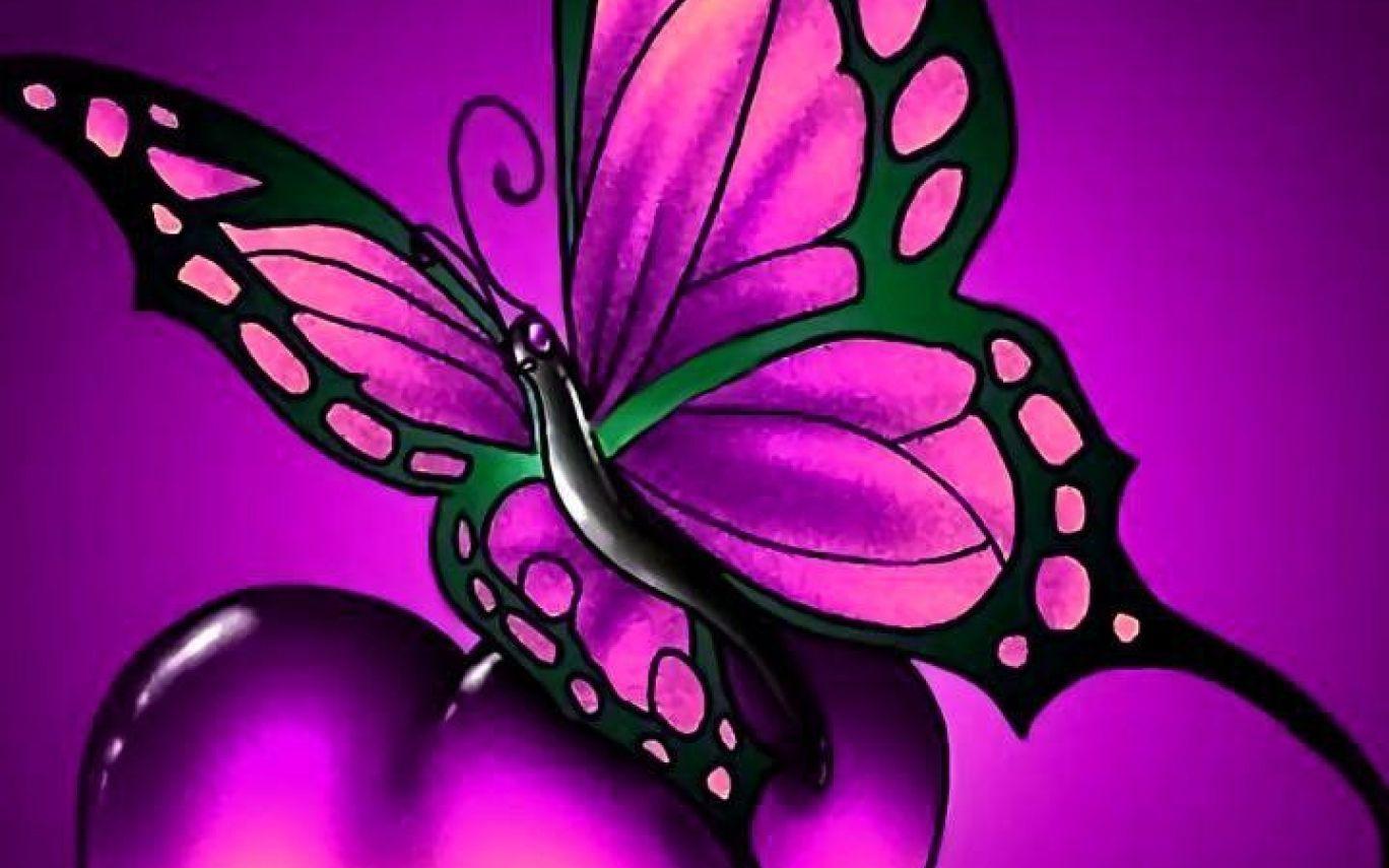 Purple Hearts and Butterfly Wallpapers Top Free Purple Hearts and