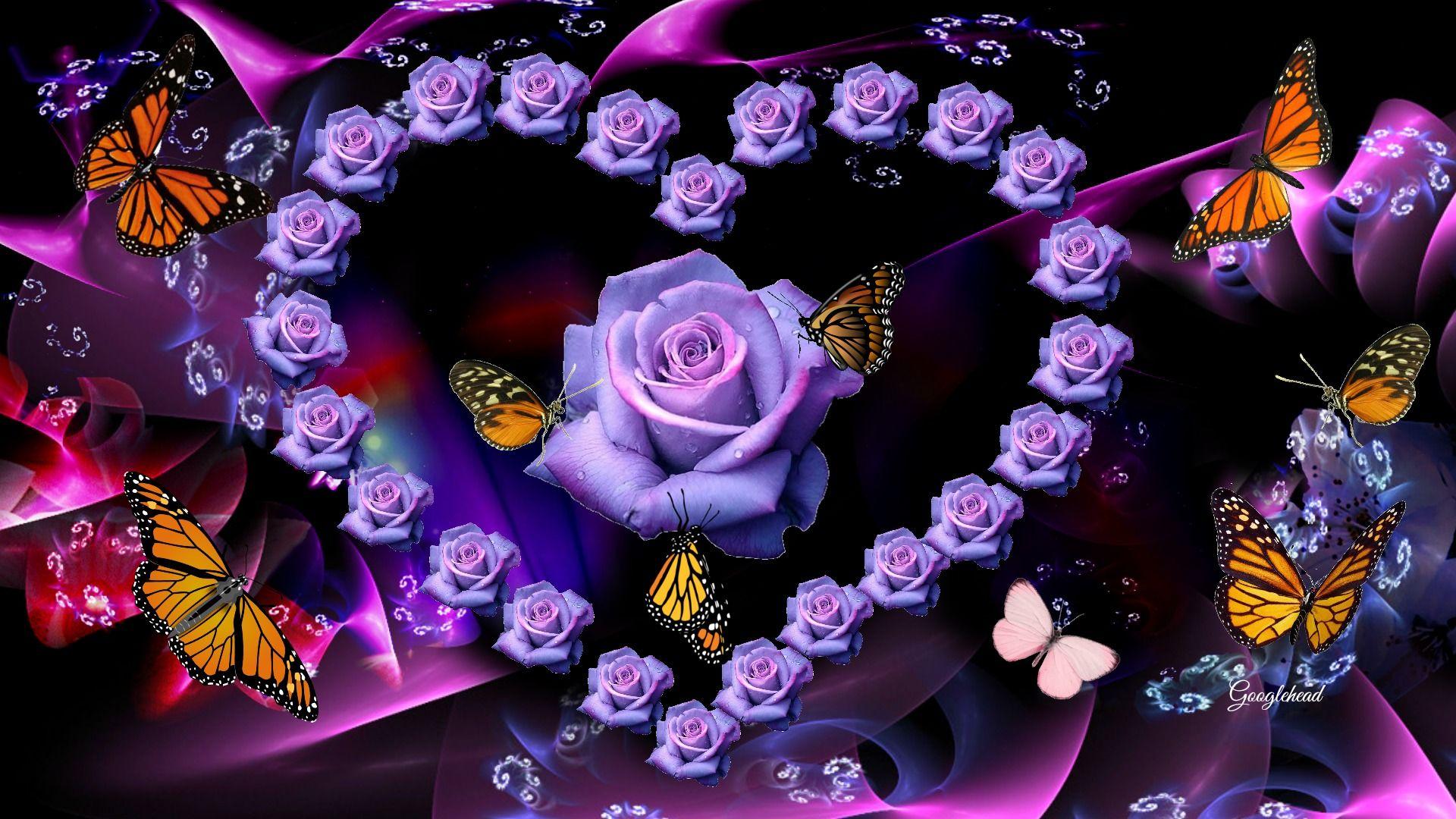 Purple Hearts and Butterfly Wallpapers Top Free Purple Hearts and