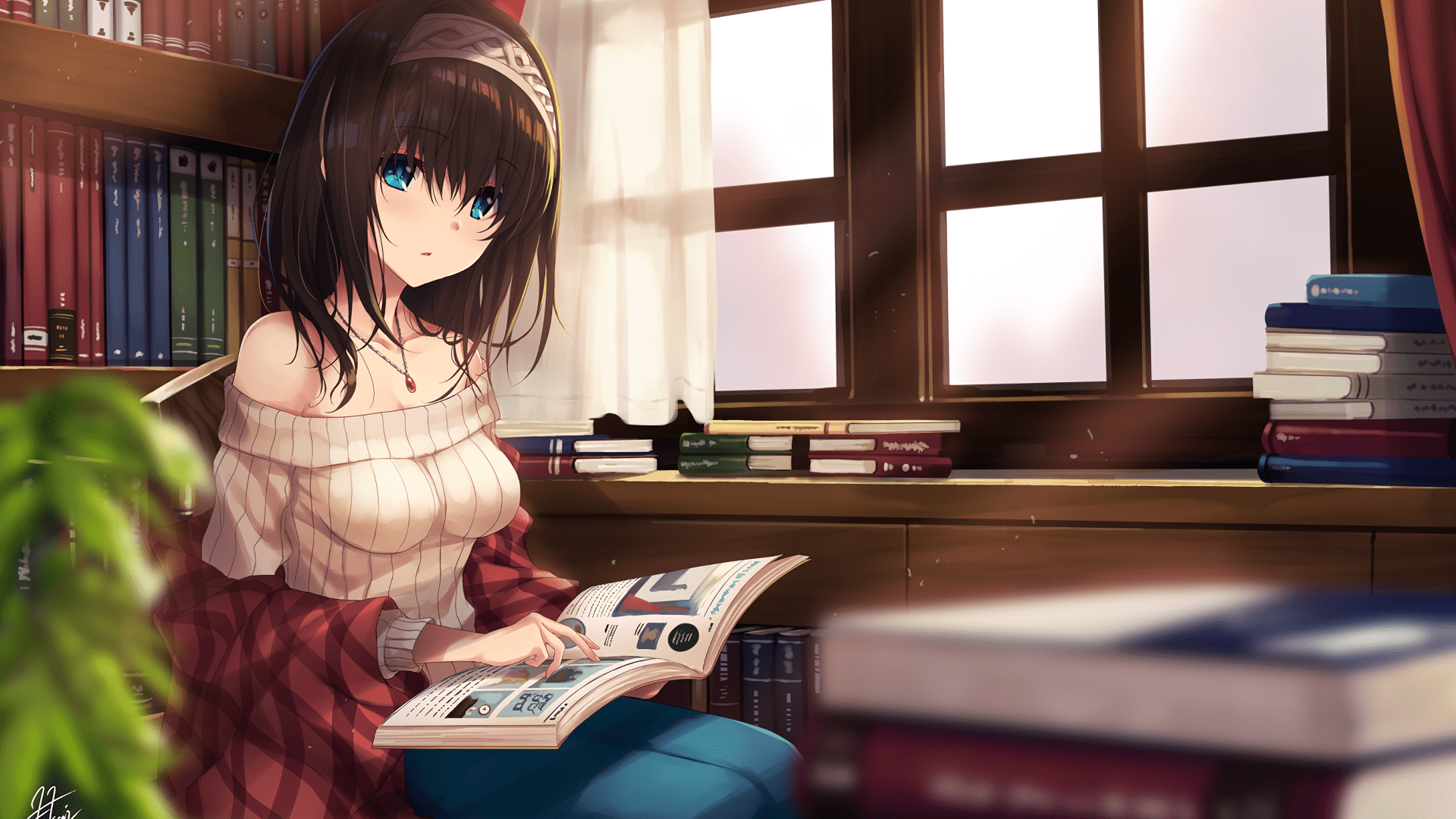 Anime Girl Reading Wallpapers Top Free Anime Girl Reading Backgrounds