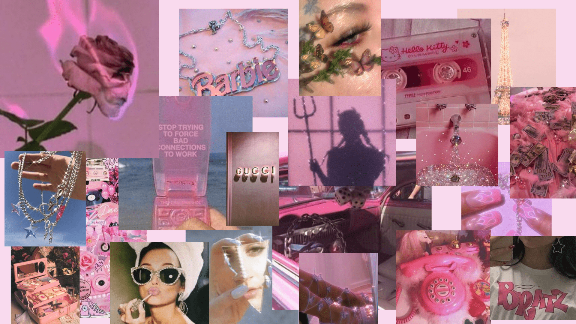 Pink Collage Laptop Wallpapers Top Free Pink Collage Laptop Backgrounds WallpaperAccess