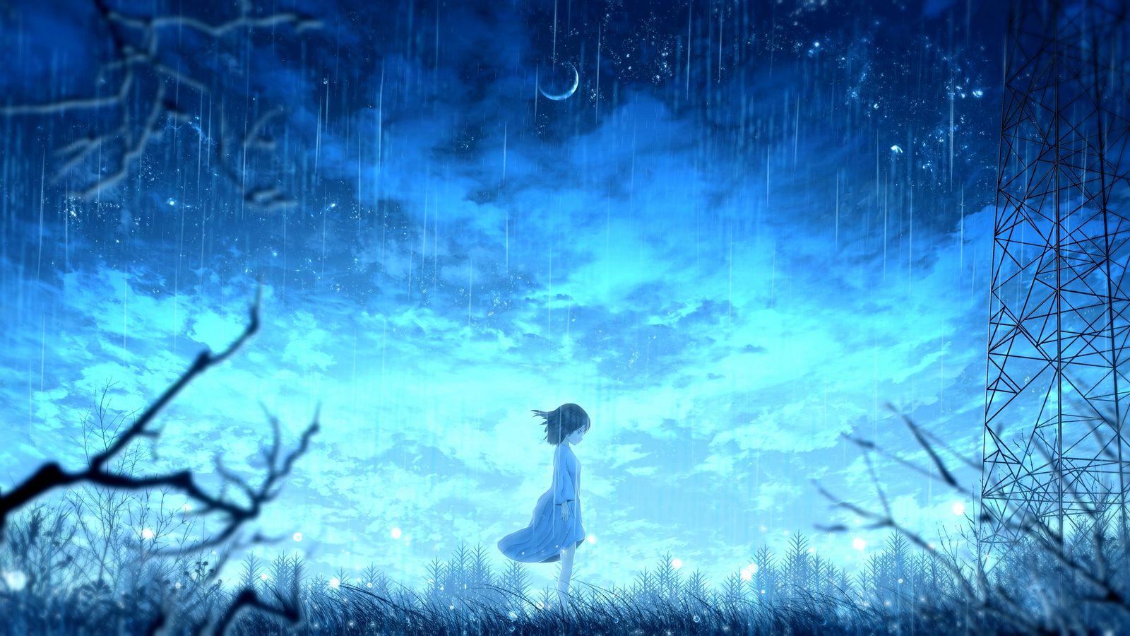 Light Blue Anime Wallpapers Top Free Light Blue Anime Backgrounds WallpaperAccess