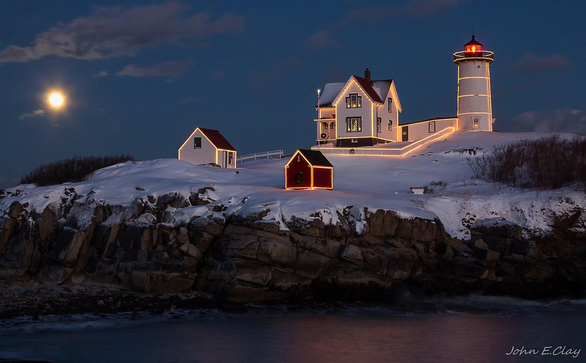 Christmas Lighthouse Wallpapers Top Free Christmas Lighthouse