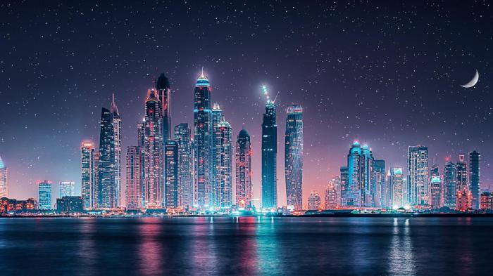 Night wallpaper city lights dubai high tower view hd photography buildings skyline sky cityscape building rise wallpapers starry time panoramic Best products for rosacea redness