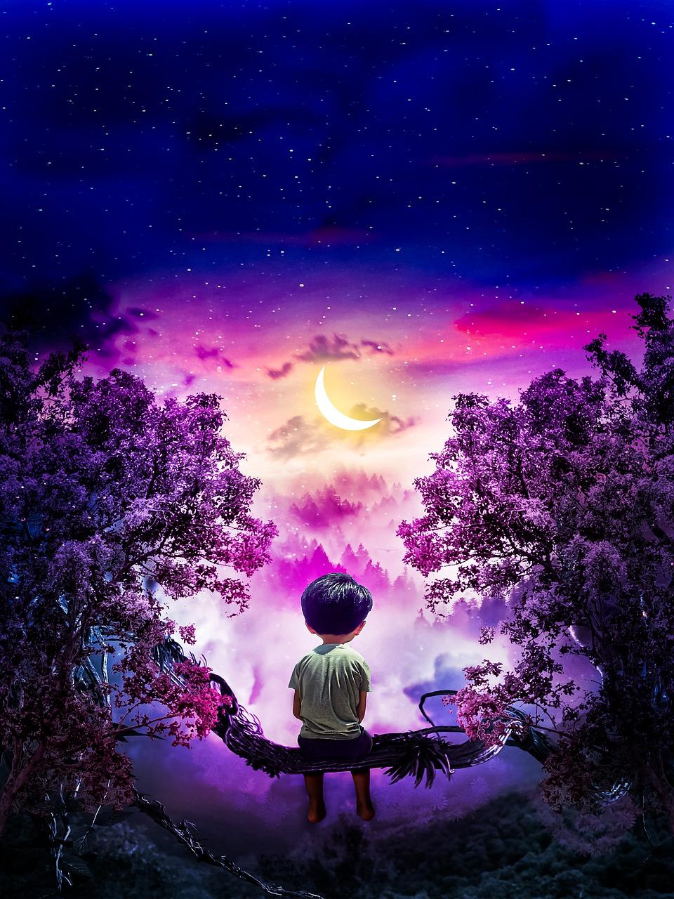 Boy and Moon Wallpapers Top Free Boy and Moon Backgrounds