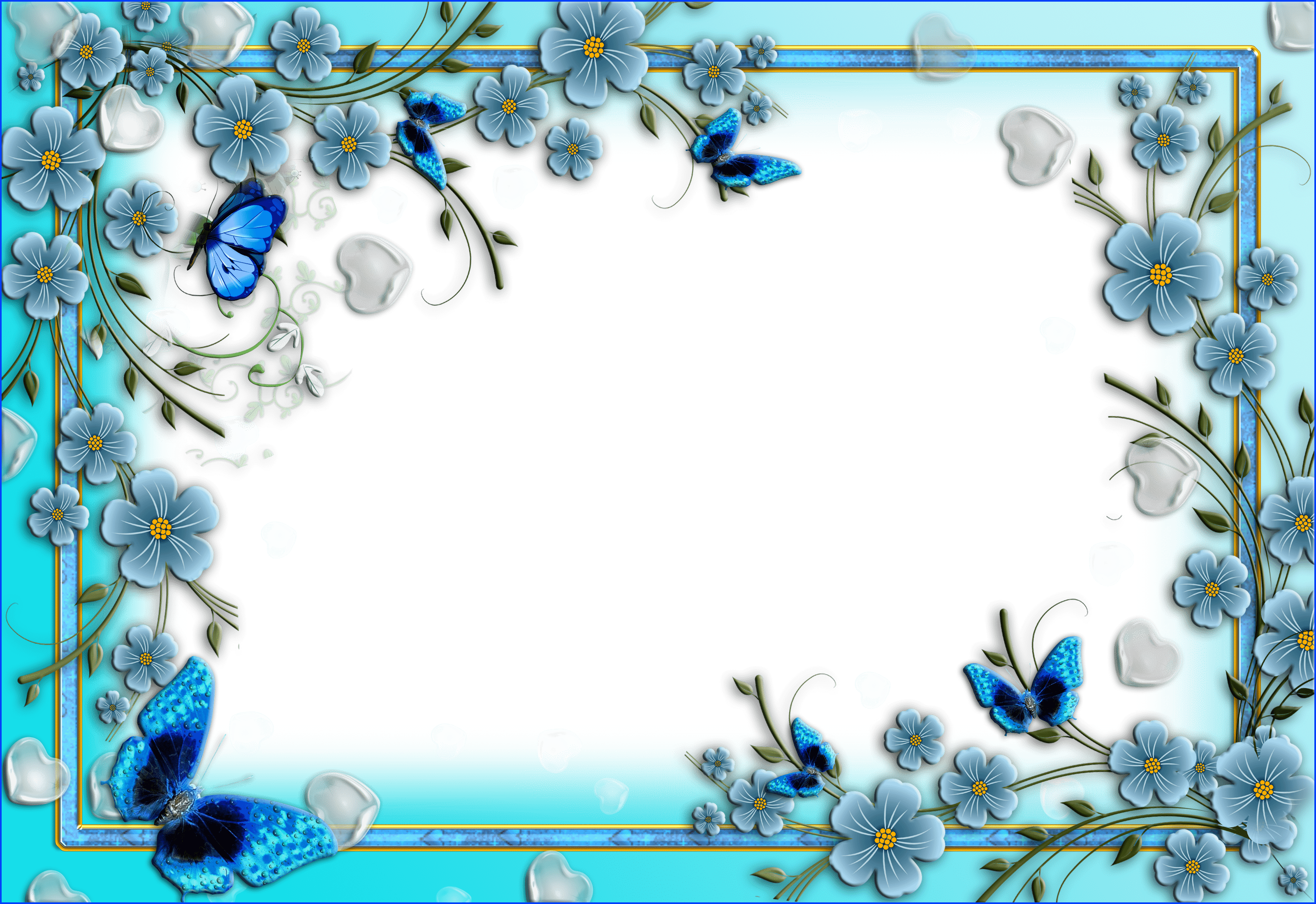 Blue Flower Border Wallpapers Top Free Blue Flower Border Backgrounds