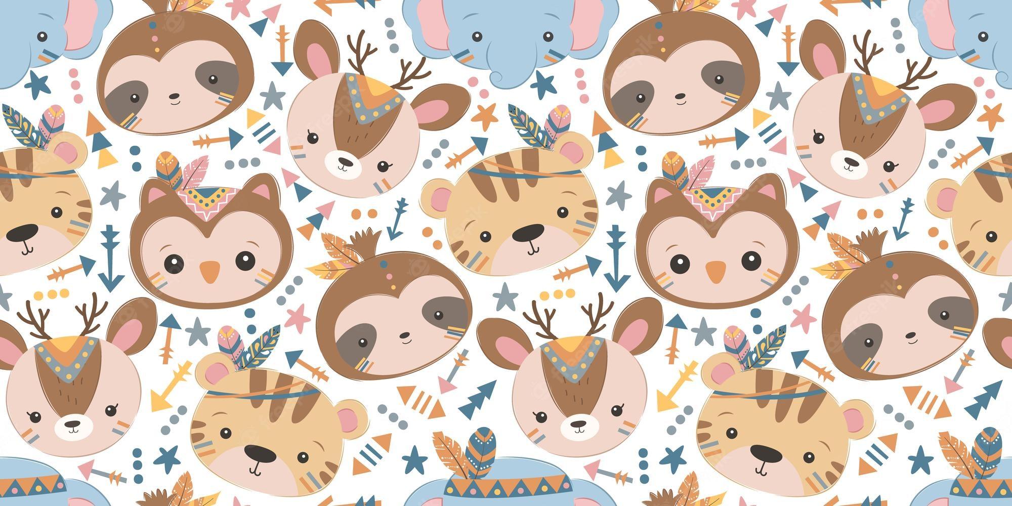 Cute Animal Pattern Wallpapers Top Free Cute Animal Pattern Backgrounds WallpaperAccess