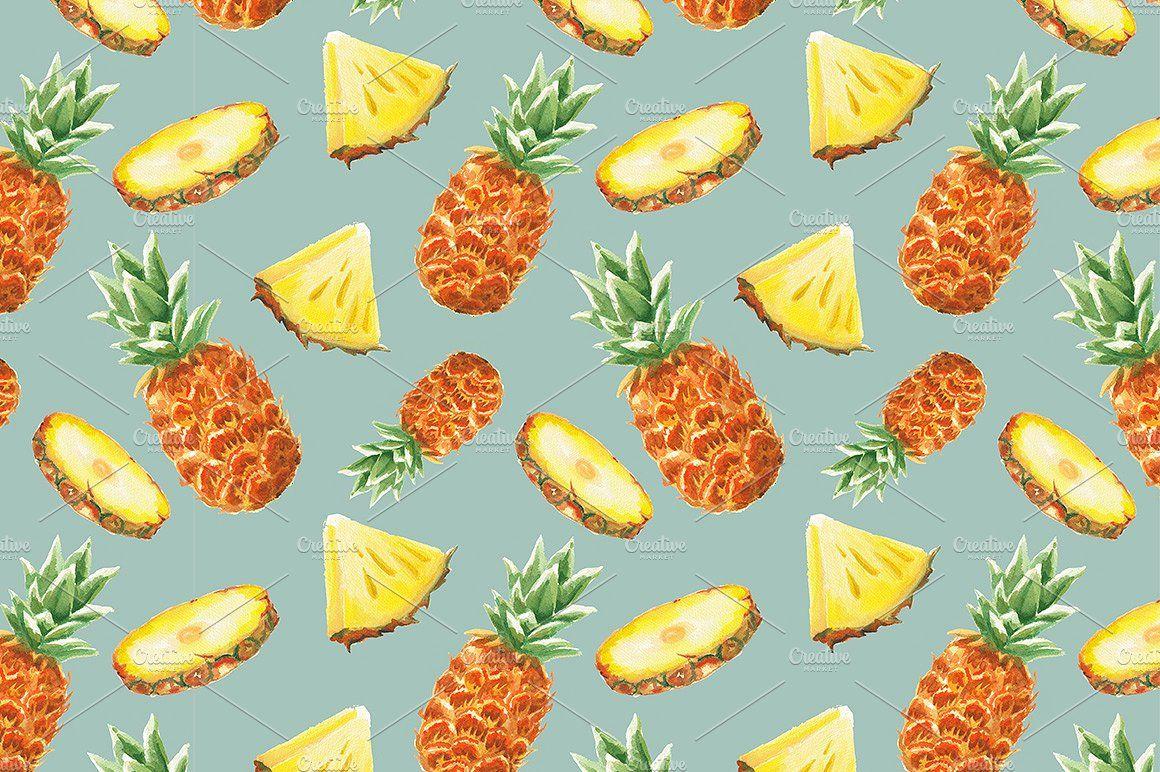 Watercolor Pineapple Wallpapers Top Free Watercolor Pineapple