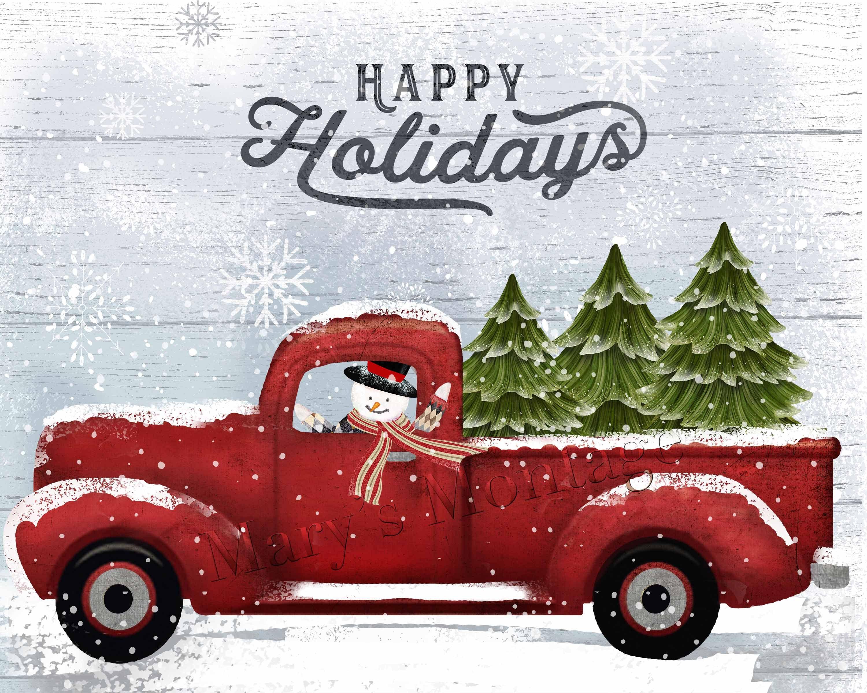 Red Truck Christmas Wallpapers Top Free Red Truck Christmas