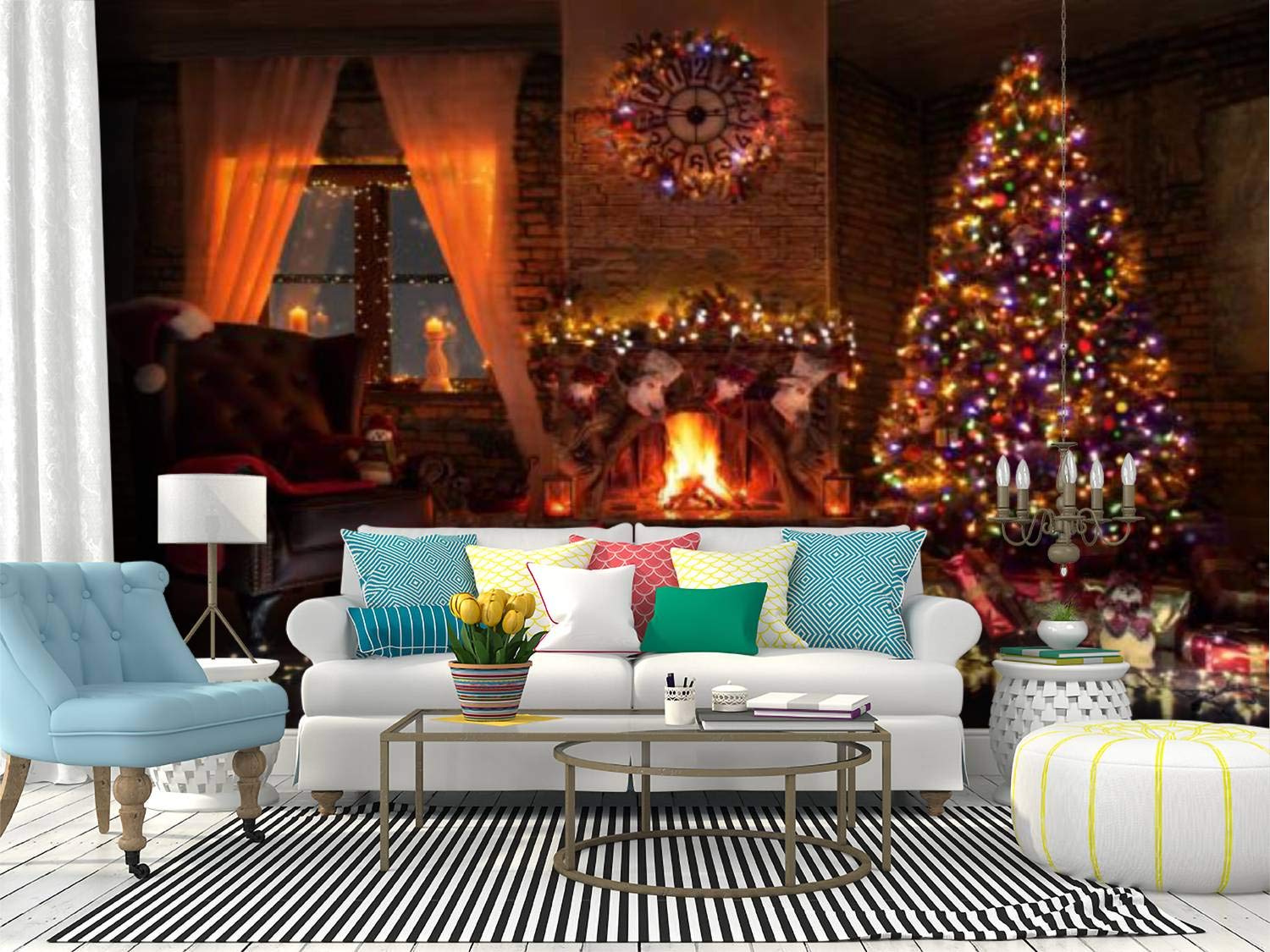Christmas Living Room Wallpapers Top Free Christmas Living Room