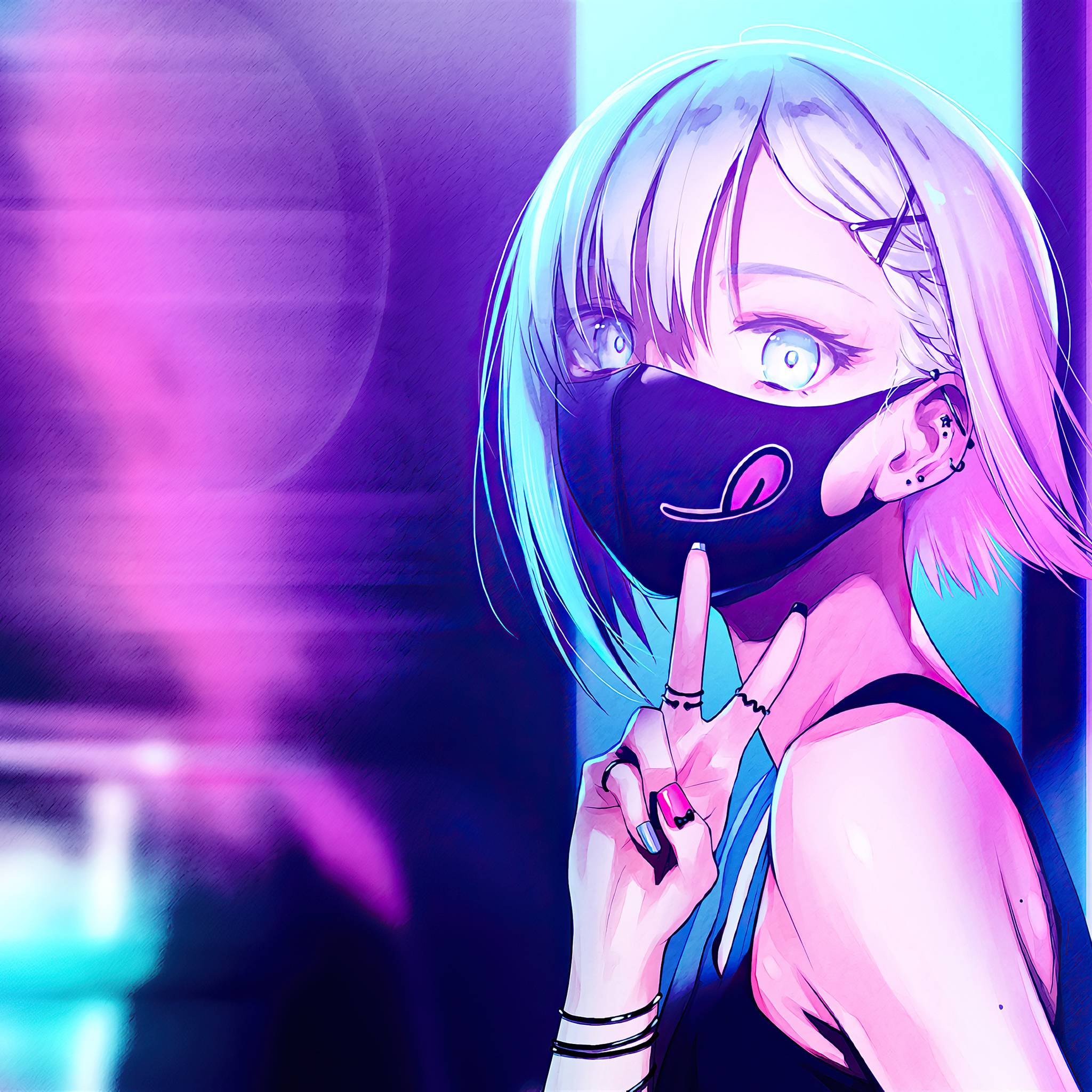 Anime Girl with Mask Wallpapers Top Free Anime Girl with Mask