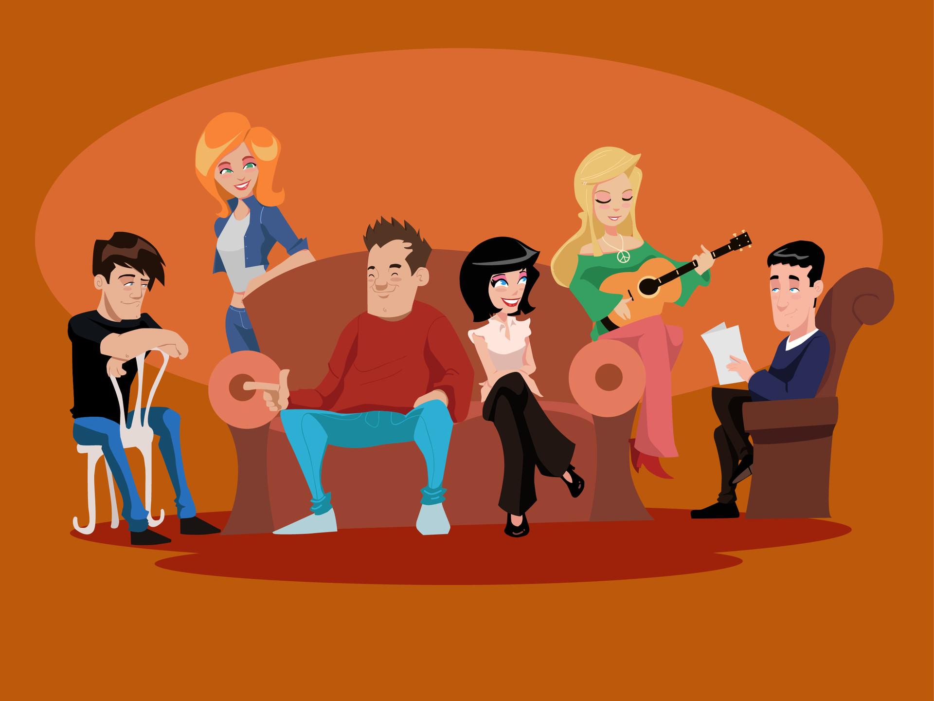 Friends TV Show Cartoon Wallpapers Top Free Friends TV Show Cartoon