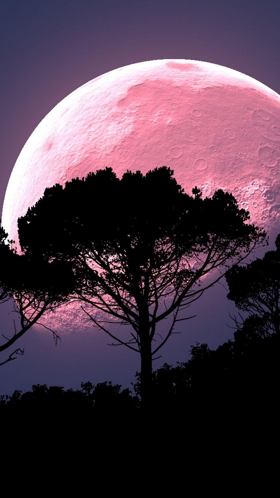Pink Moon Aesthetic Wallpapers Top Free Pink Moon Aesthetic