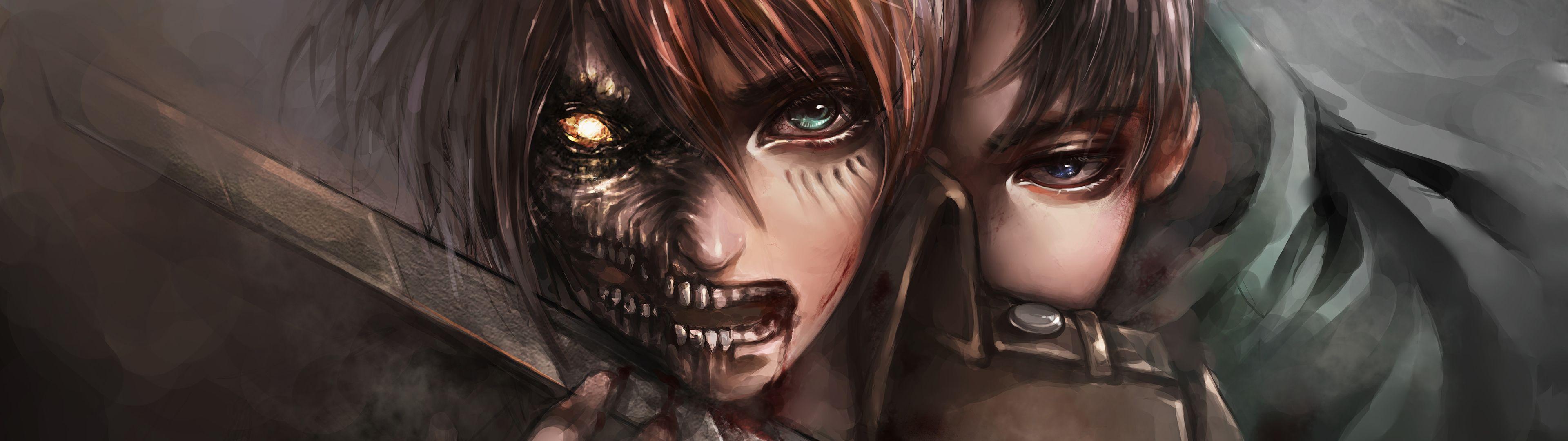 Attack On Titan Dual Monitor Wallpapers Top Free Attack On Titan Dual