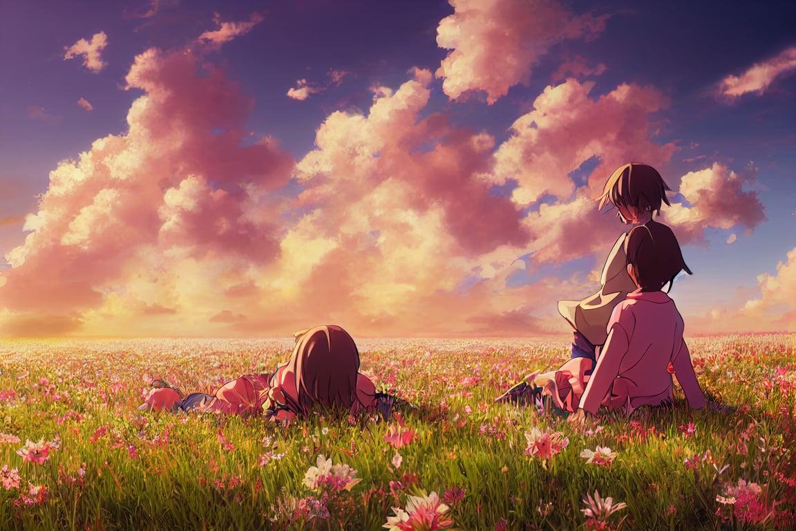 Anime Flower Field Wallpapers Top Free Anime Flower Field Backgrounds