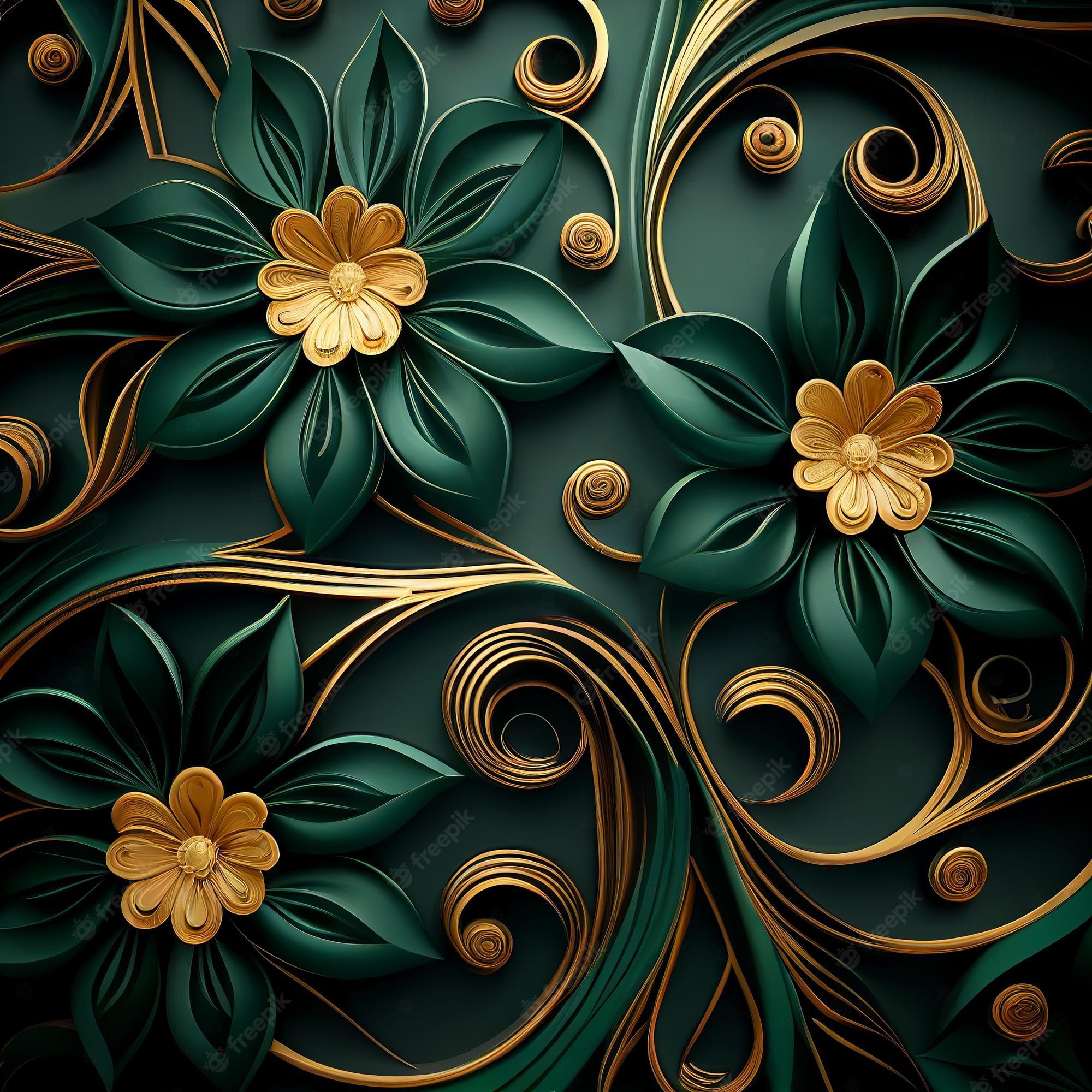 Golden Floral Wallpapers Top Free Golden Floral Backgrounds