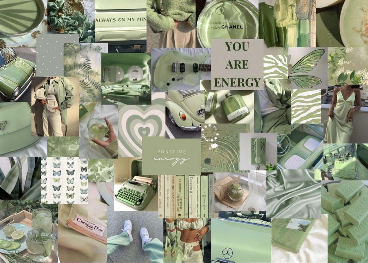 Green Aesthetic Collage Wallpapers Top Free Green Aesthetic Collage