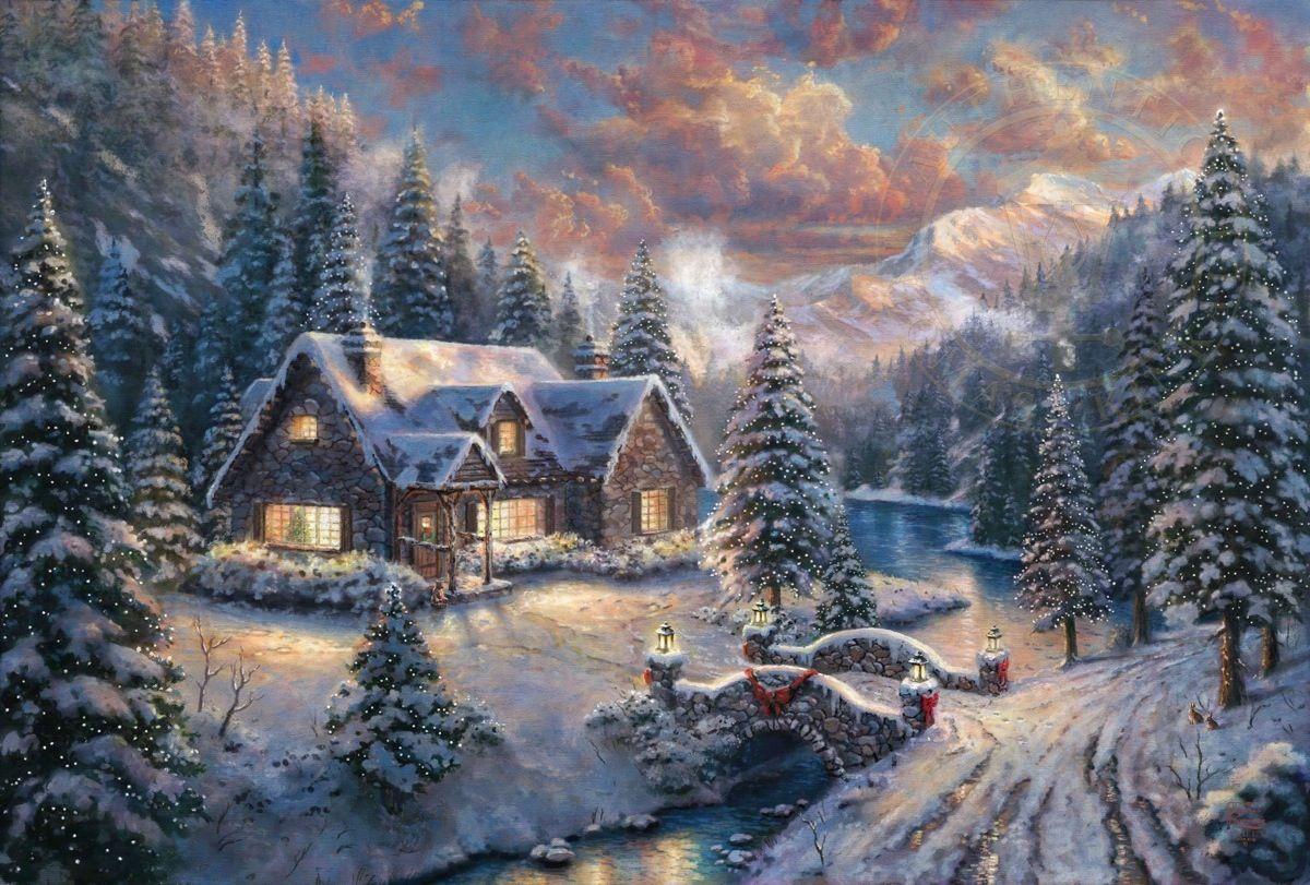 Kinkaid Christmas Wallpaper Christmas Thomas Kinkade Winter Wallpapers Top Free Christmas Thomas