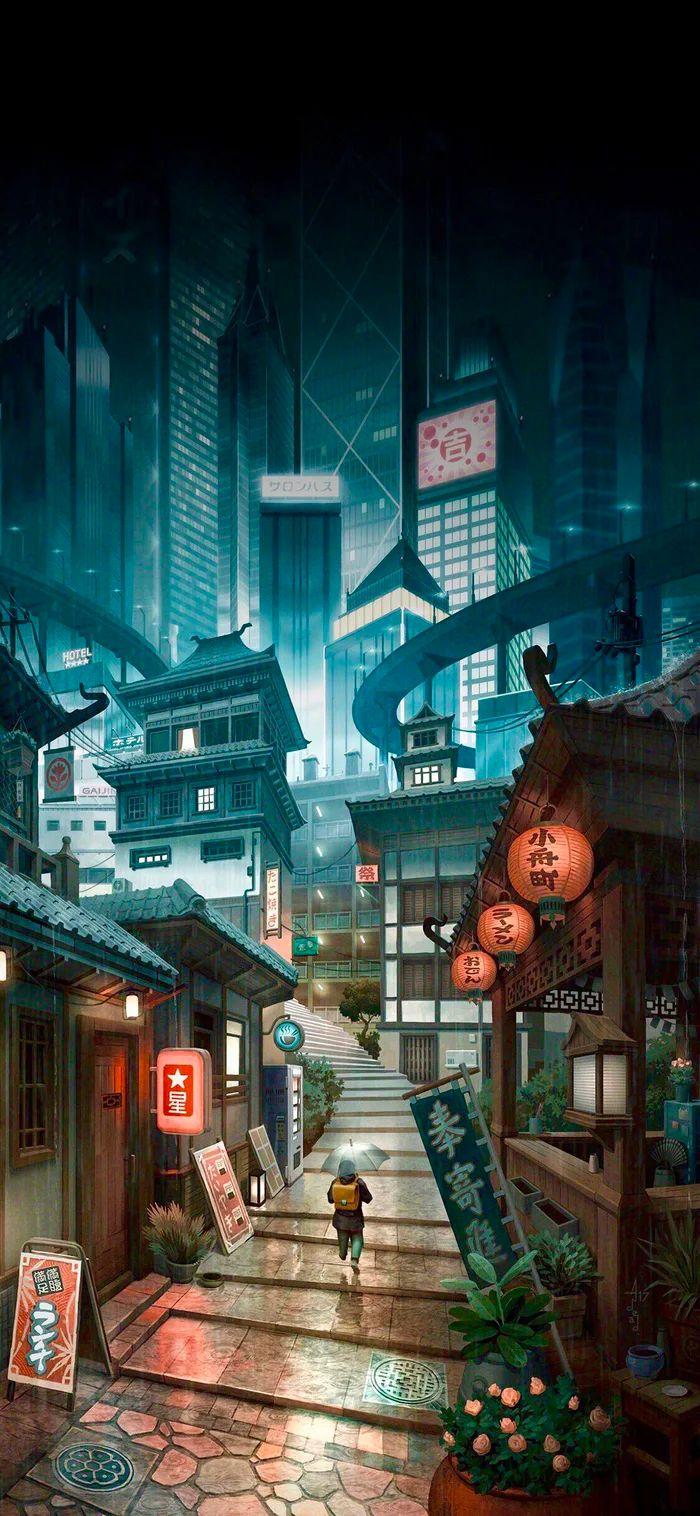 Anime City Iphone Wallpapers Top Free Anime City Iphone Backgrounds