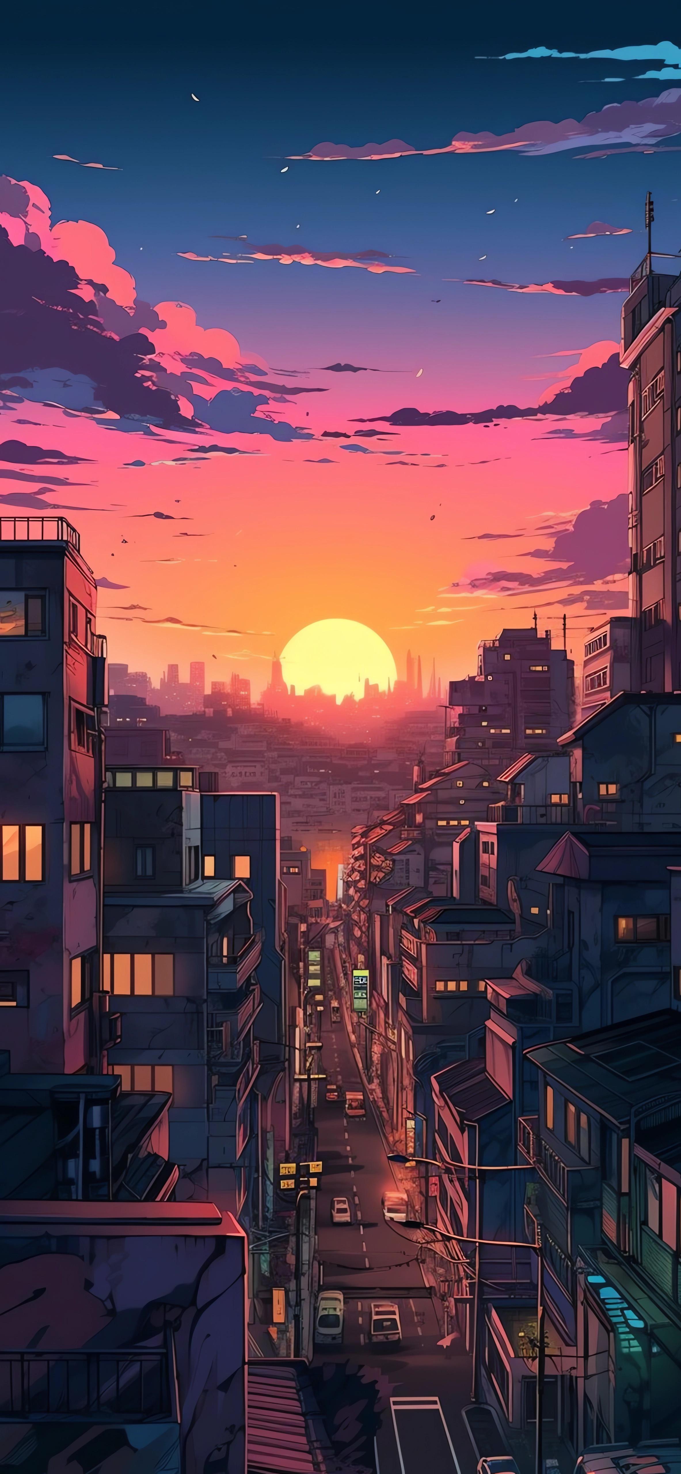 Anime City Iphone Wallpapers Top Free Anime City Iphone Backgrounds