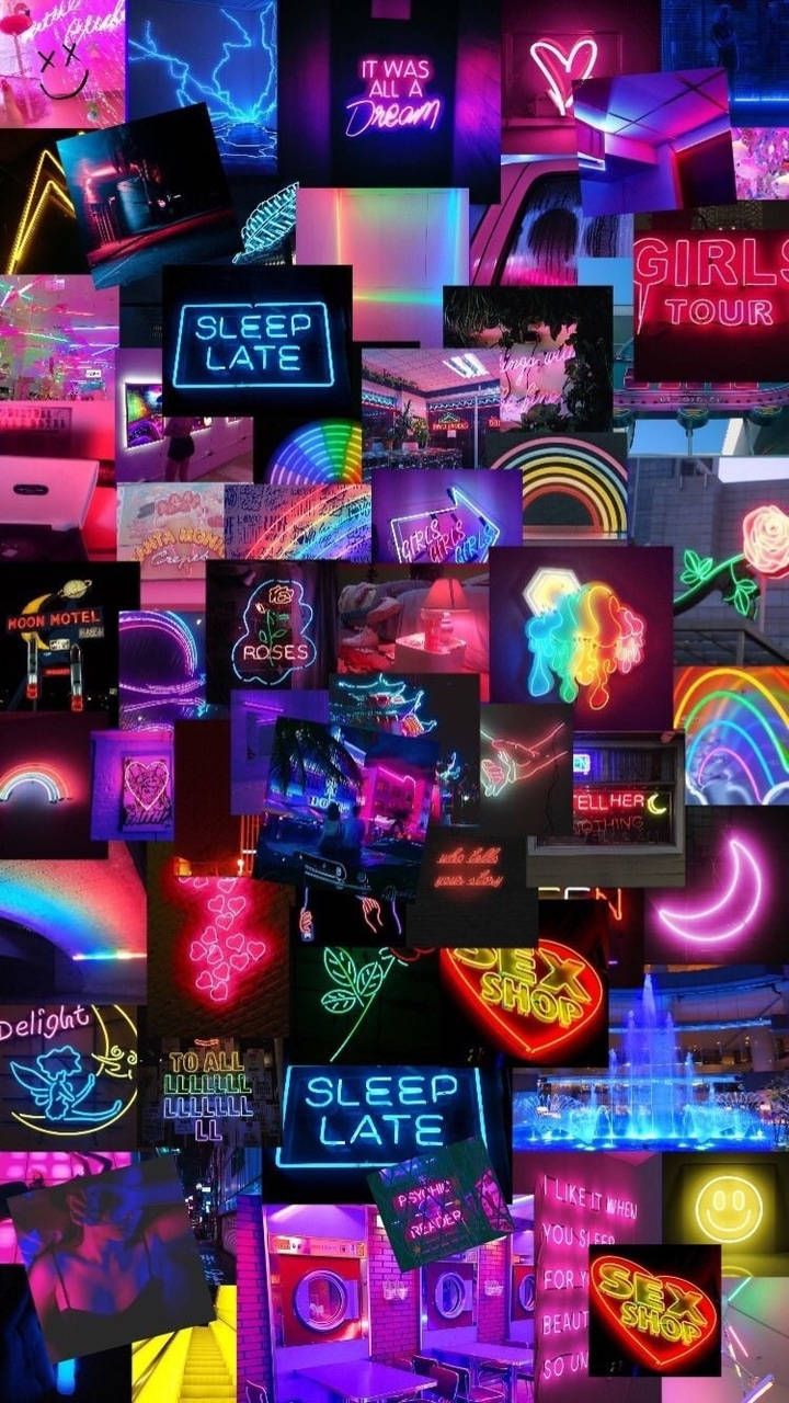 Neon Collage Wallpapers Top Free Neon Collage Backgrounds