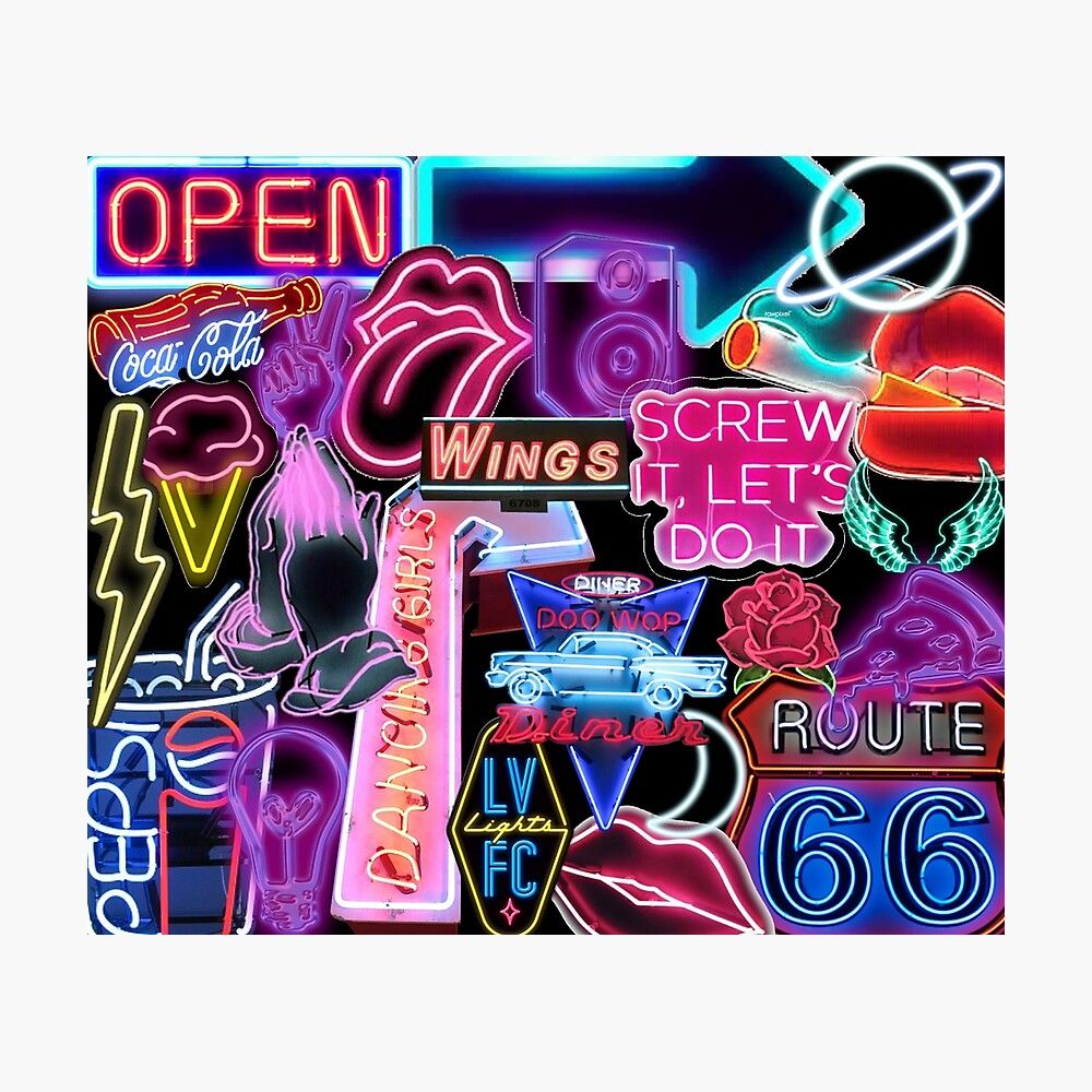 Neon Collage Wallpapers Top Free Neon Collage Backgrounds