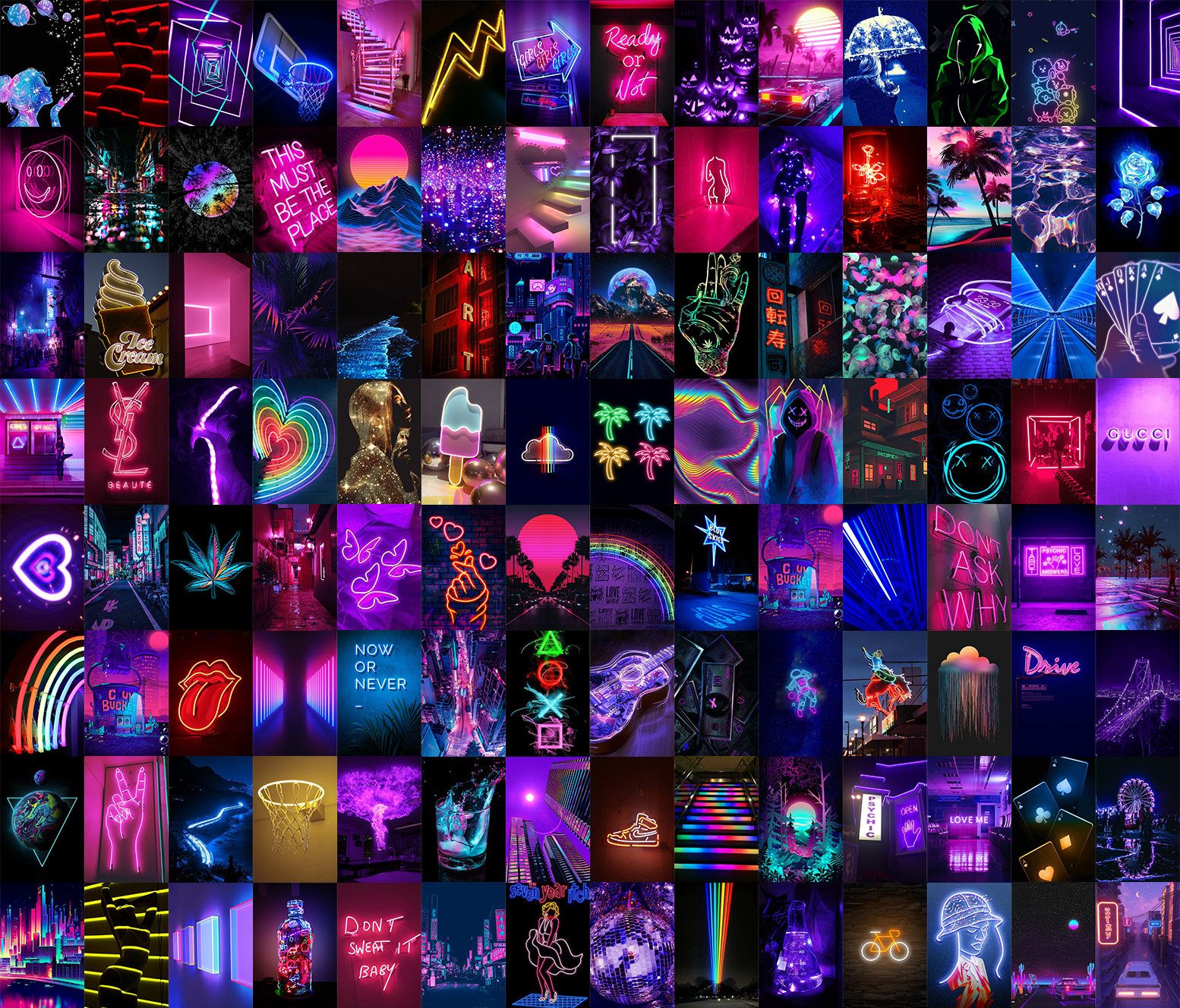 Neon Collage Wallpapers Top Free Neon Collage Backgrounds