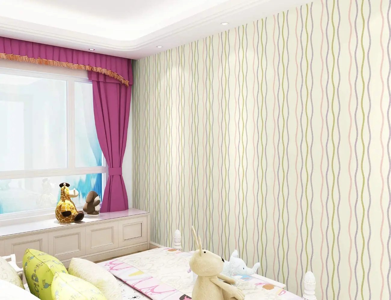 Multi Color Stripes Peel and Stick Wallpaper Canada Wallpaper Canada