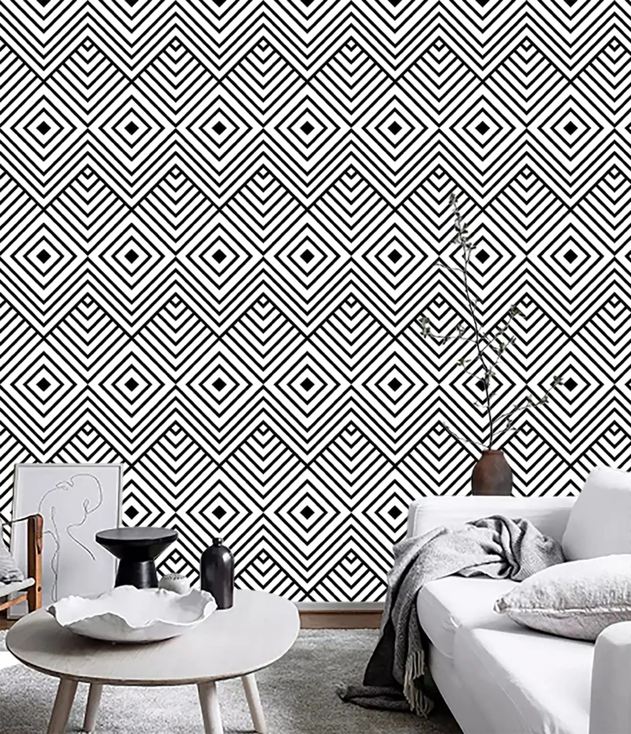 Removable Rhombus Herringbone Self Adhesive Wallpaper Canada Wallpaper Canada