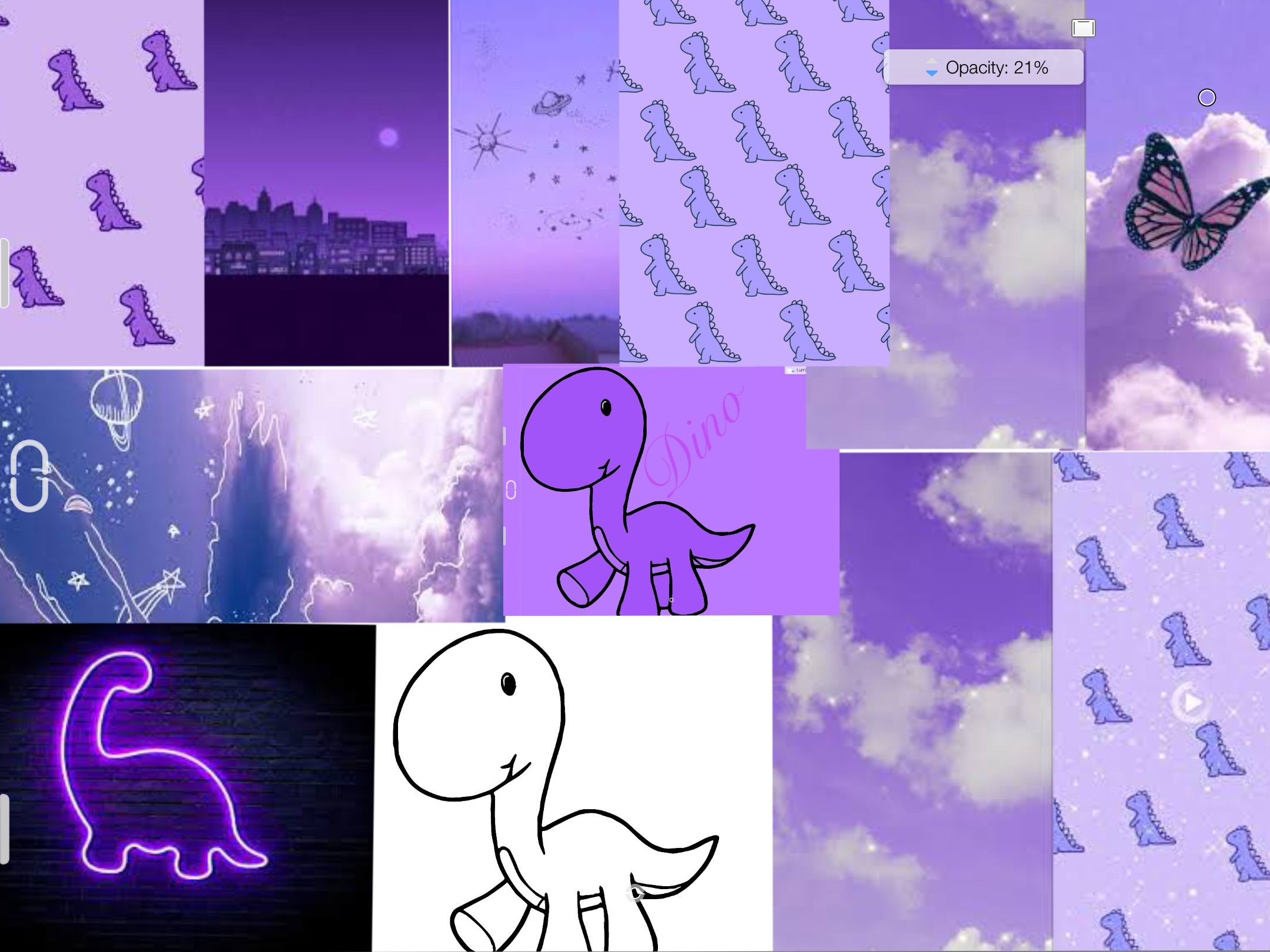 323 Wallpaper Dino Purple My