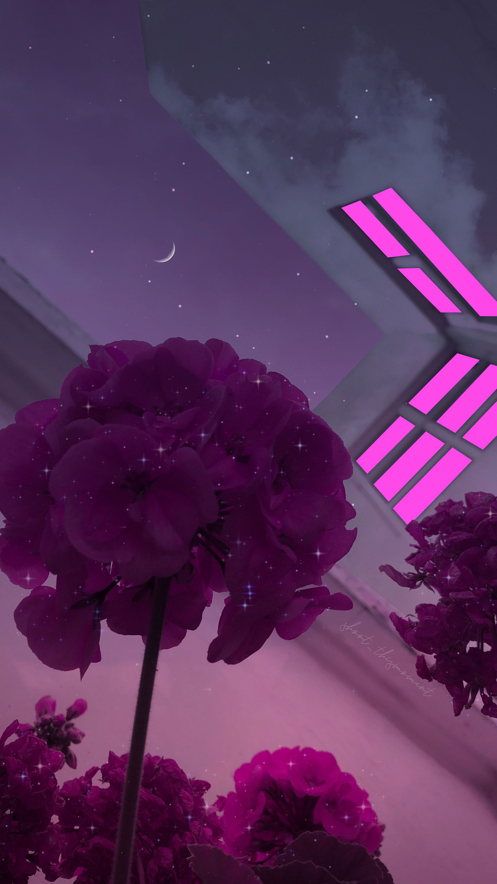 Pink Glitter Flower Wallpaper