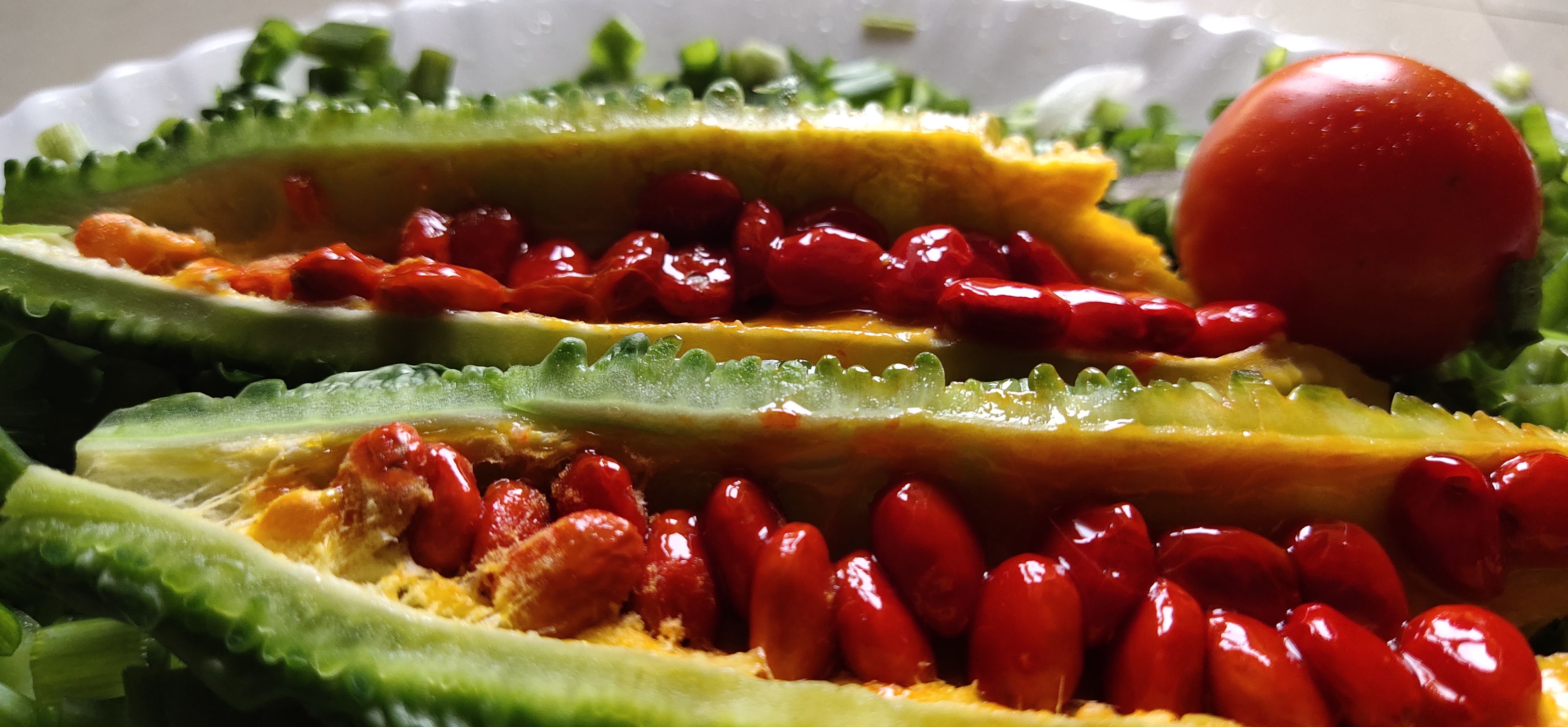 Hi, This is the bitter gourd inside red seeds. Wallpaper Cave