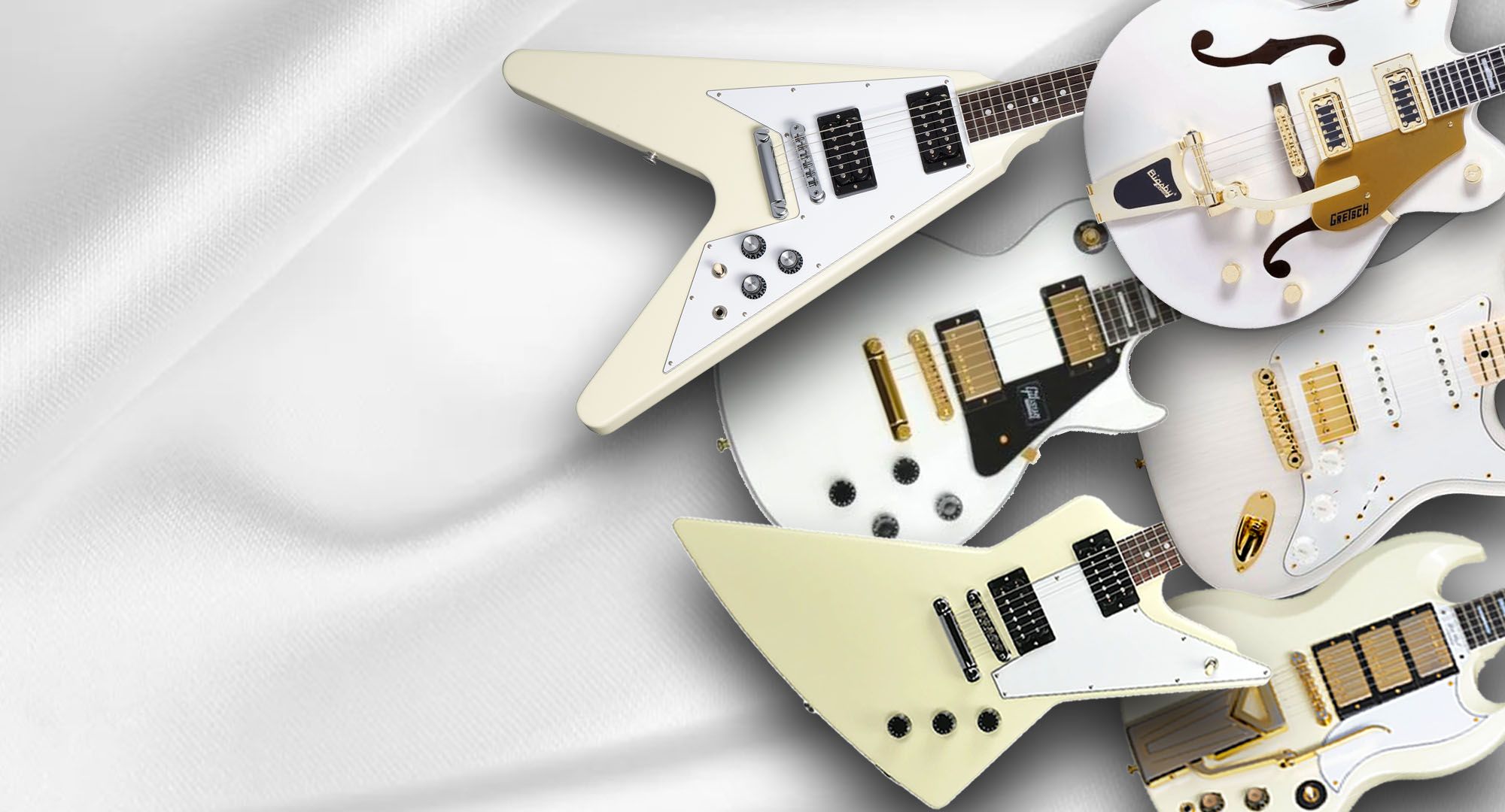 ALL WHITE GUITARS Wallpaper Cave